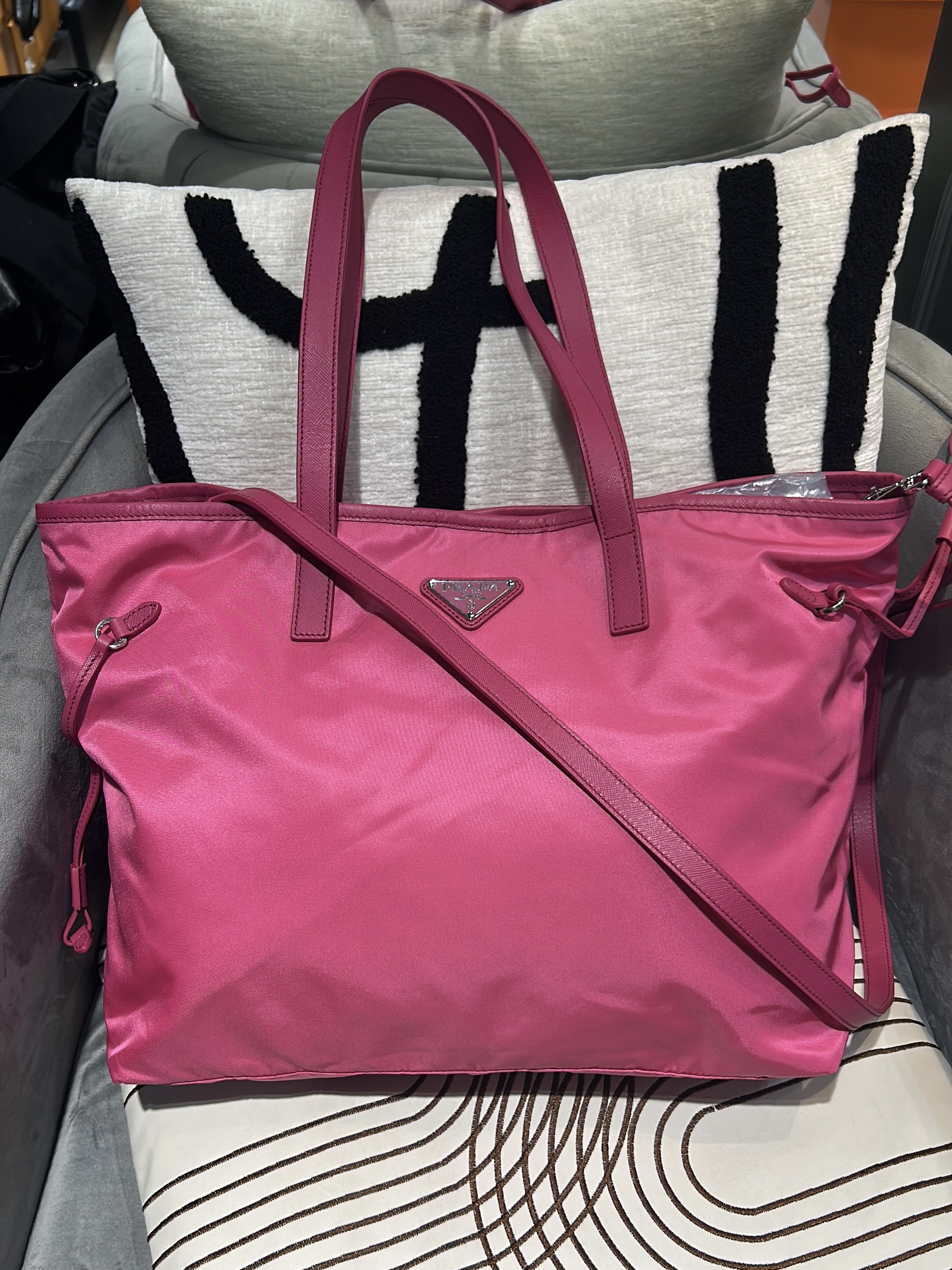 Prada Nylon 2Way Bag tote bag 100%Authentic, 98%New ☑️Dust bag