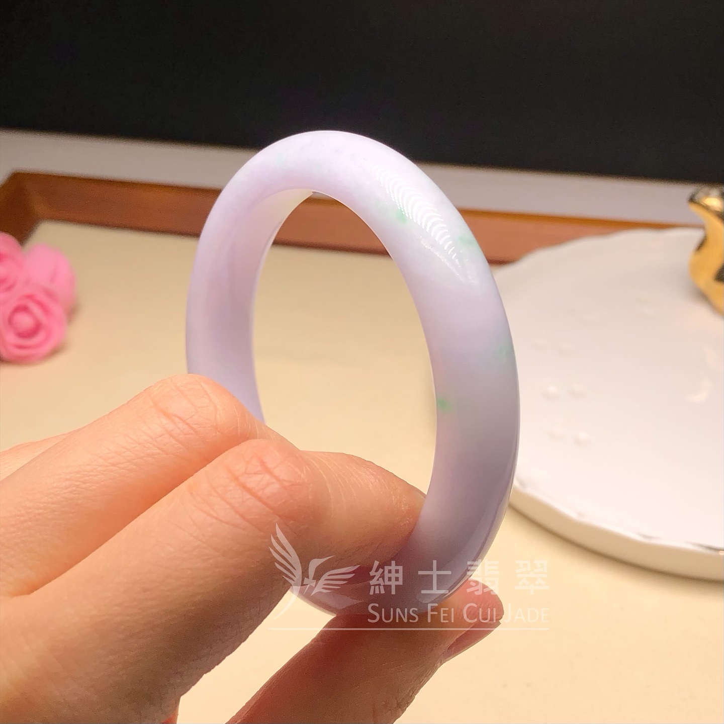 白底青福鐲55.2mm