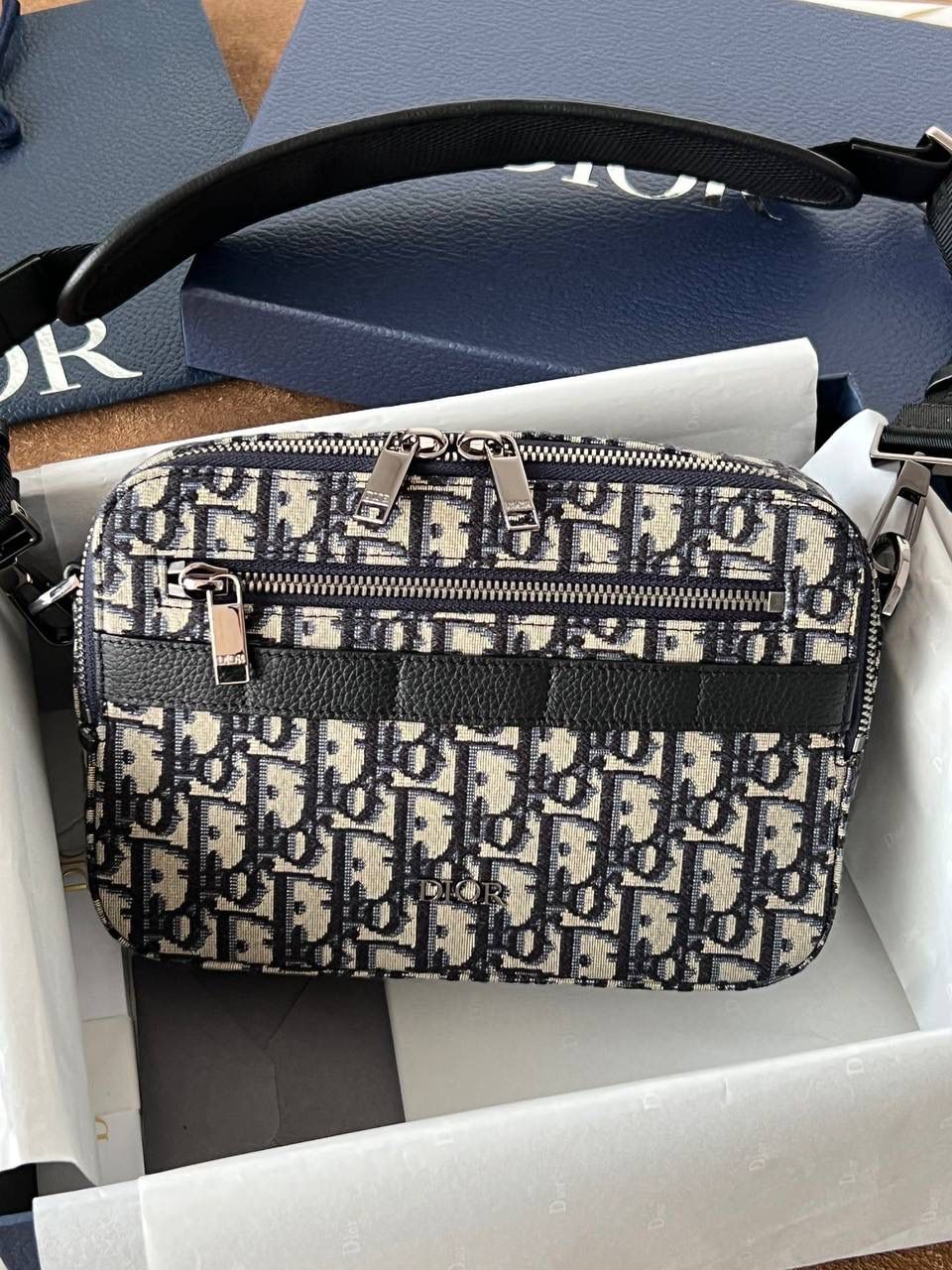 实拍 ❤️ Safari 信使包(附肩带) 米色和黑色 Oblique 印花💼