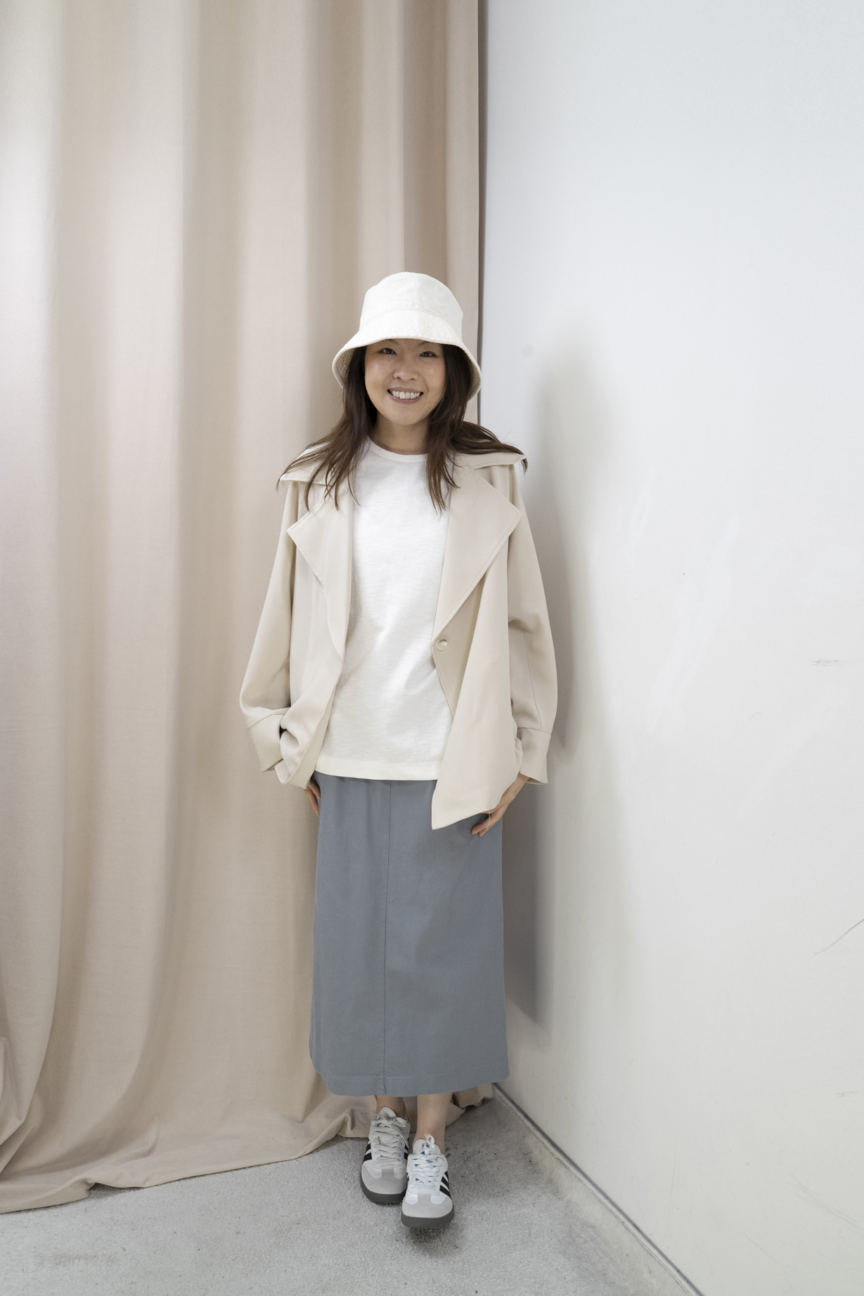 新色！棉質直筒全橡筋腰半身裙（3色）