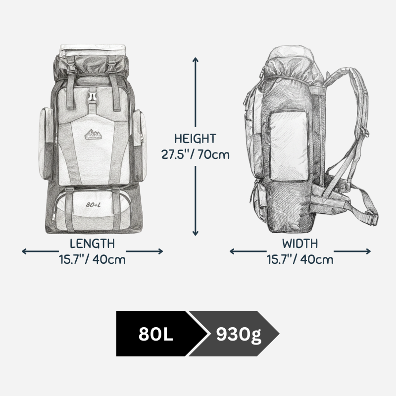 70 L / 80 L / 90 L Trekking Backpack / Hiking Backpack