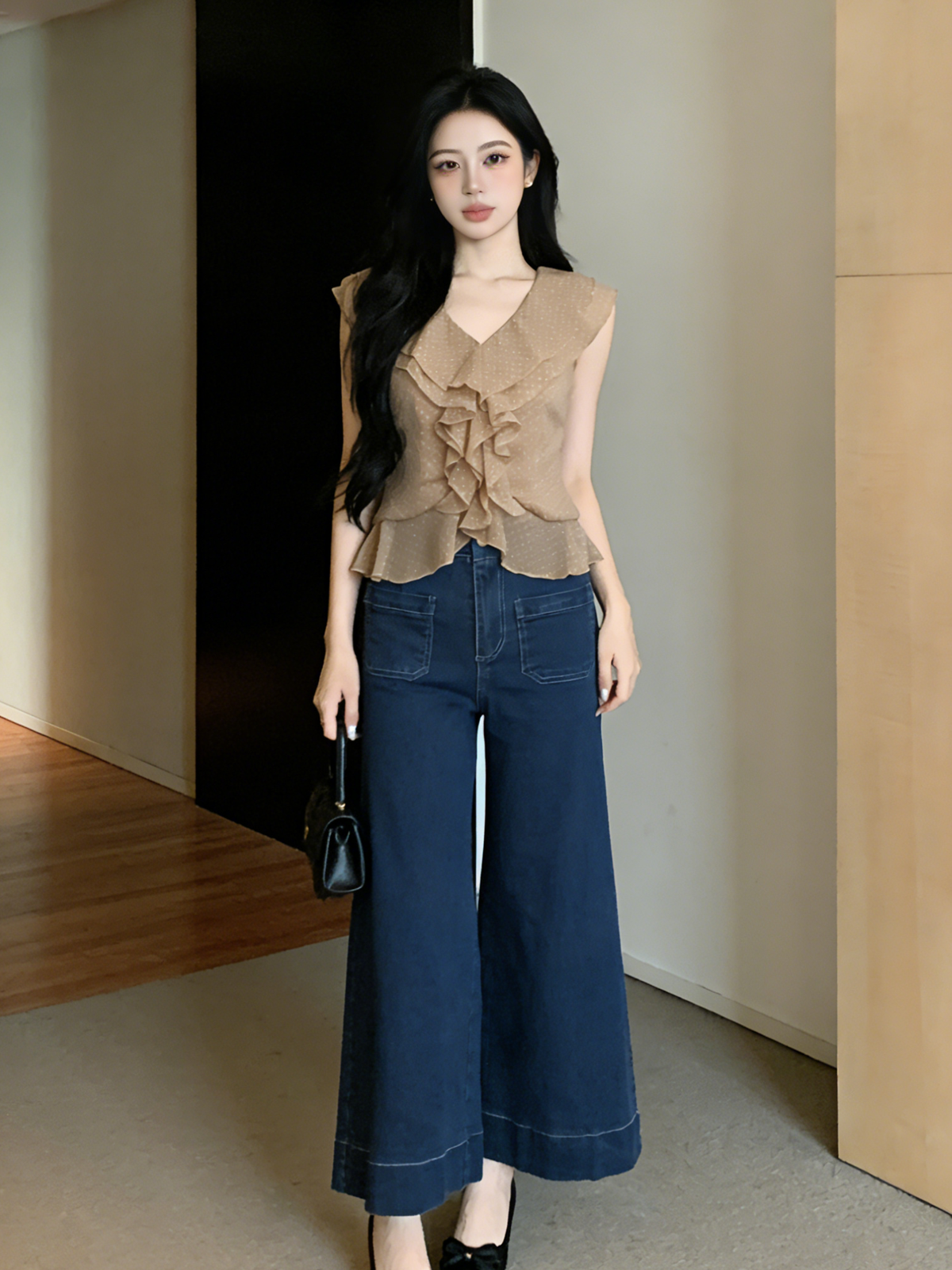 Roselle Ruffle Chiffon Top M161