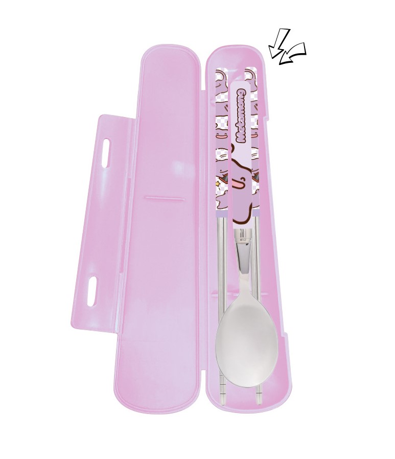 【預訂】韓國直送 Pokemon 寶可夢 百變怪 不鏽鋼餐具連收納盒3件套