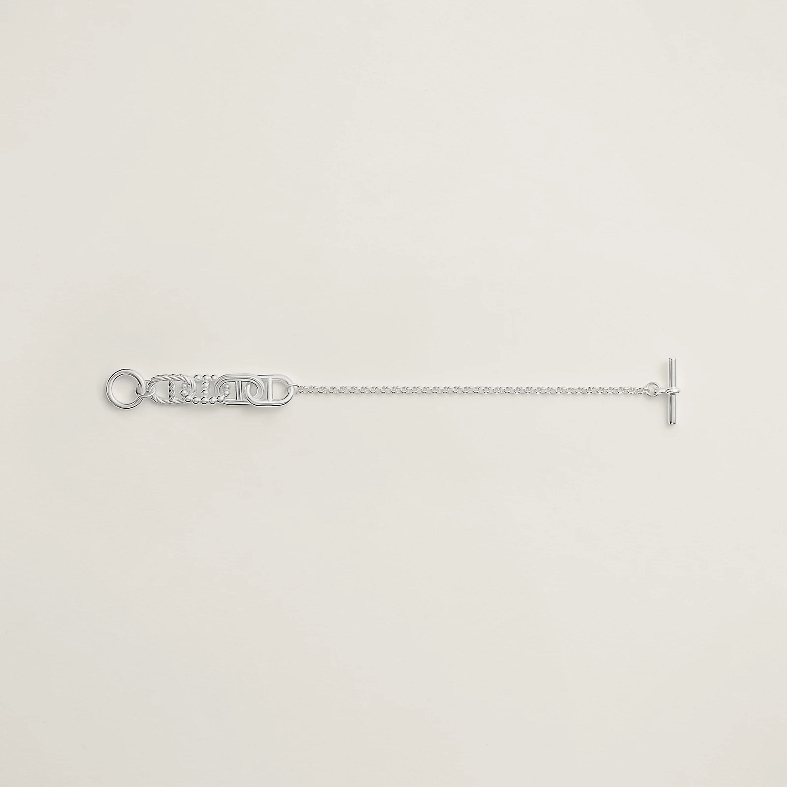 Hermes 全新🆕 925純銀 Chaine d'ancre Alea ll 純銀搭配釦環手鏈 PM size 