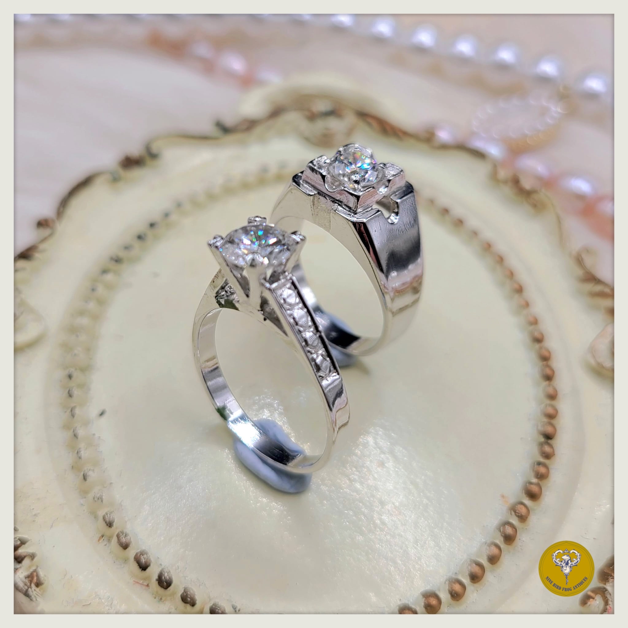 80年代仿鑽石包金對戒