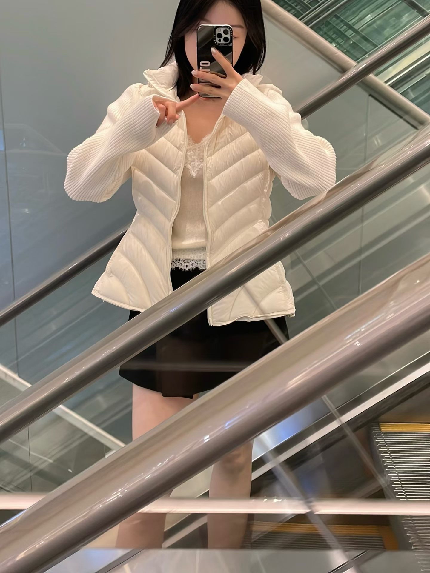 Quilted hood slim leisure jacket