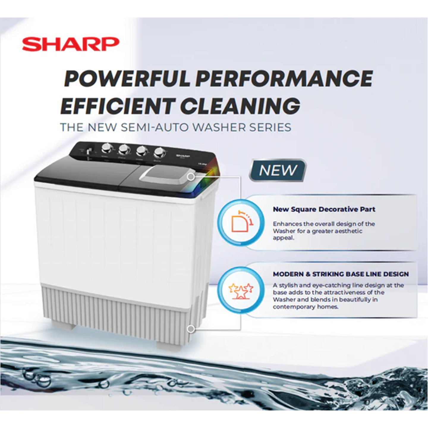 Sharp 8kg Semi-Auto Washing Machine (ESTP8016)