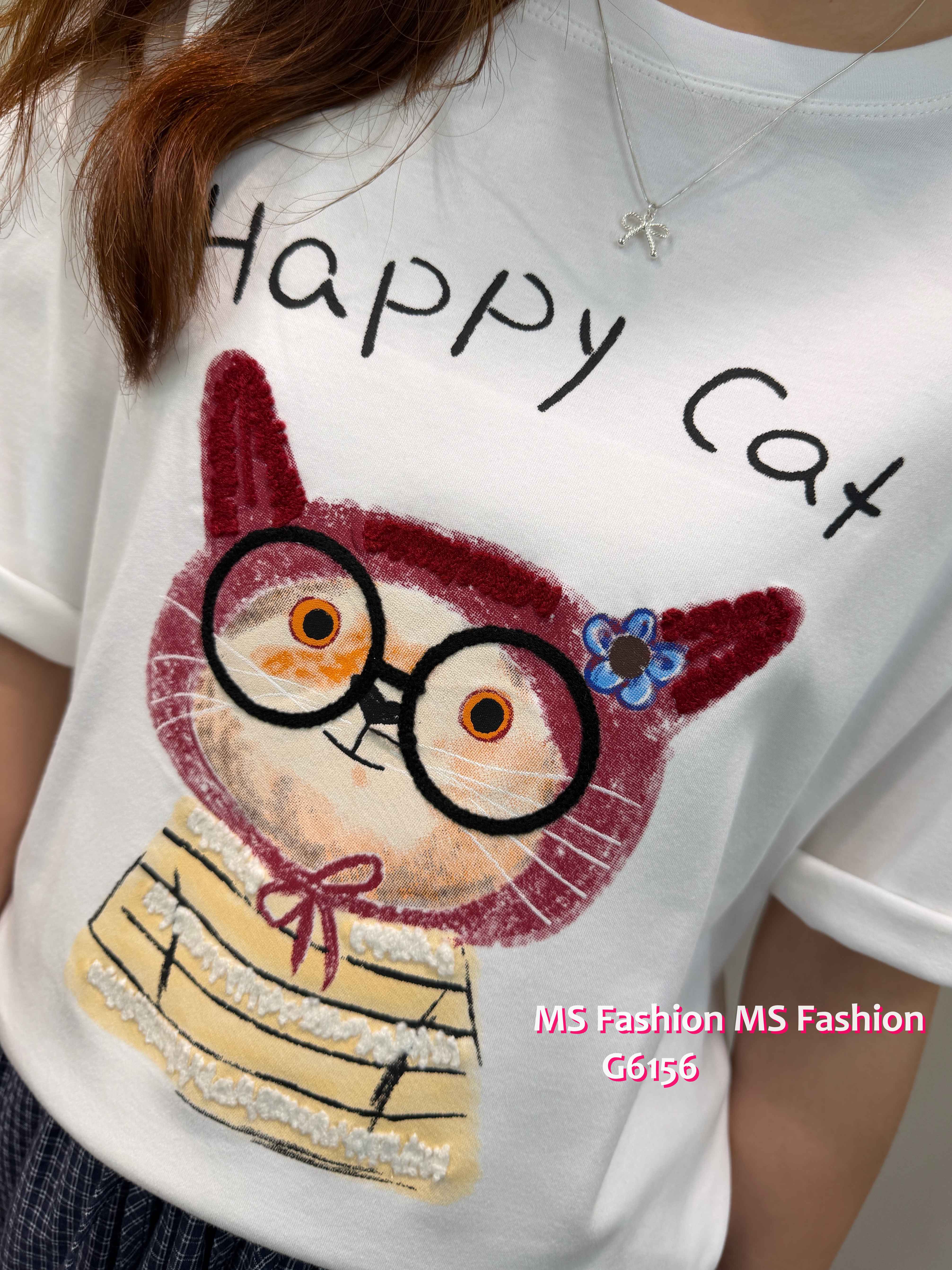 G6156 韓國🇰🇷可愛四眼貓top