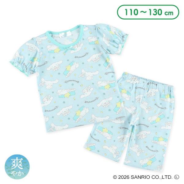 🇯🇵預訂 日本直送🇯🇵清爽材質玉桂狗滿印絲帶短袖家居服上下套裝