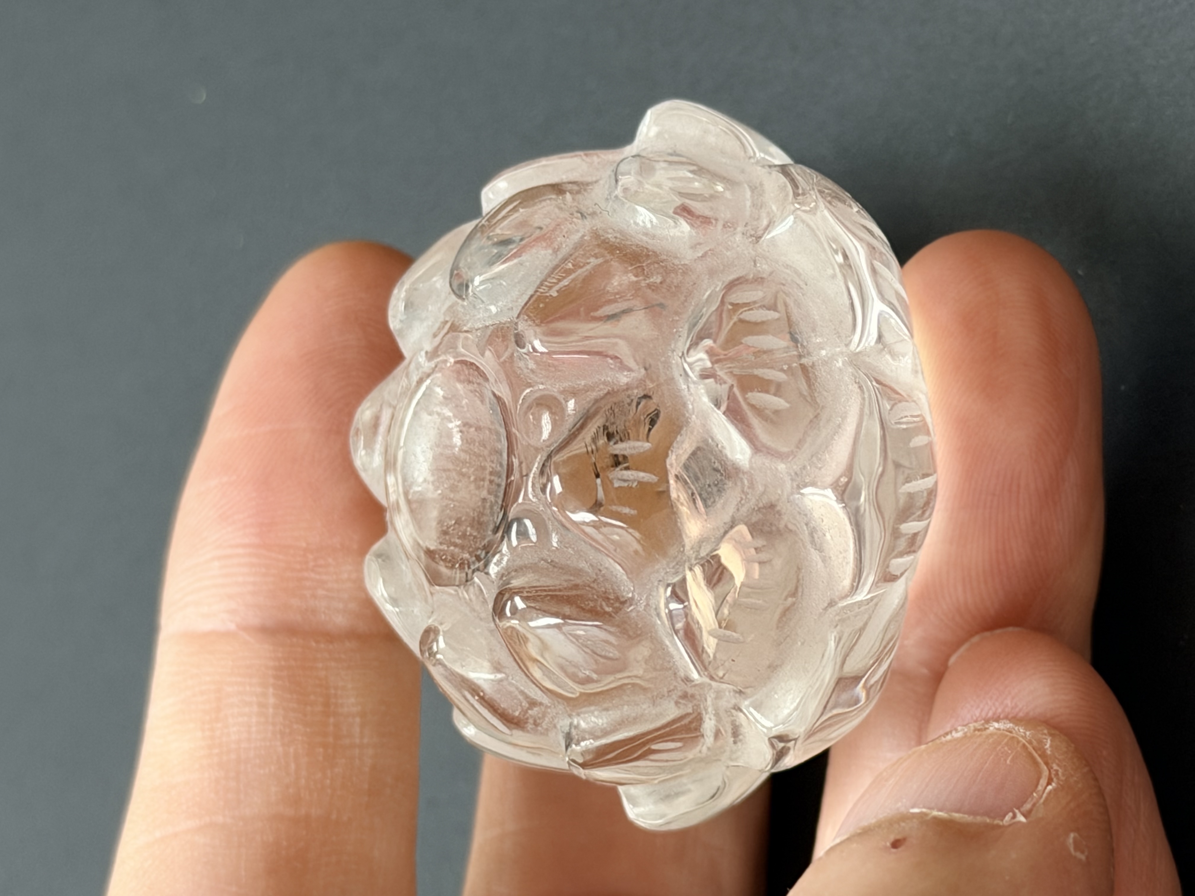 白水晶蓮花+六字大明咒水晶球（已加持）