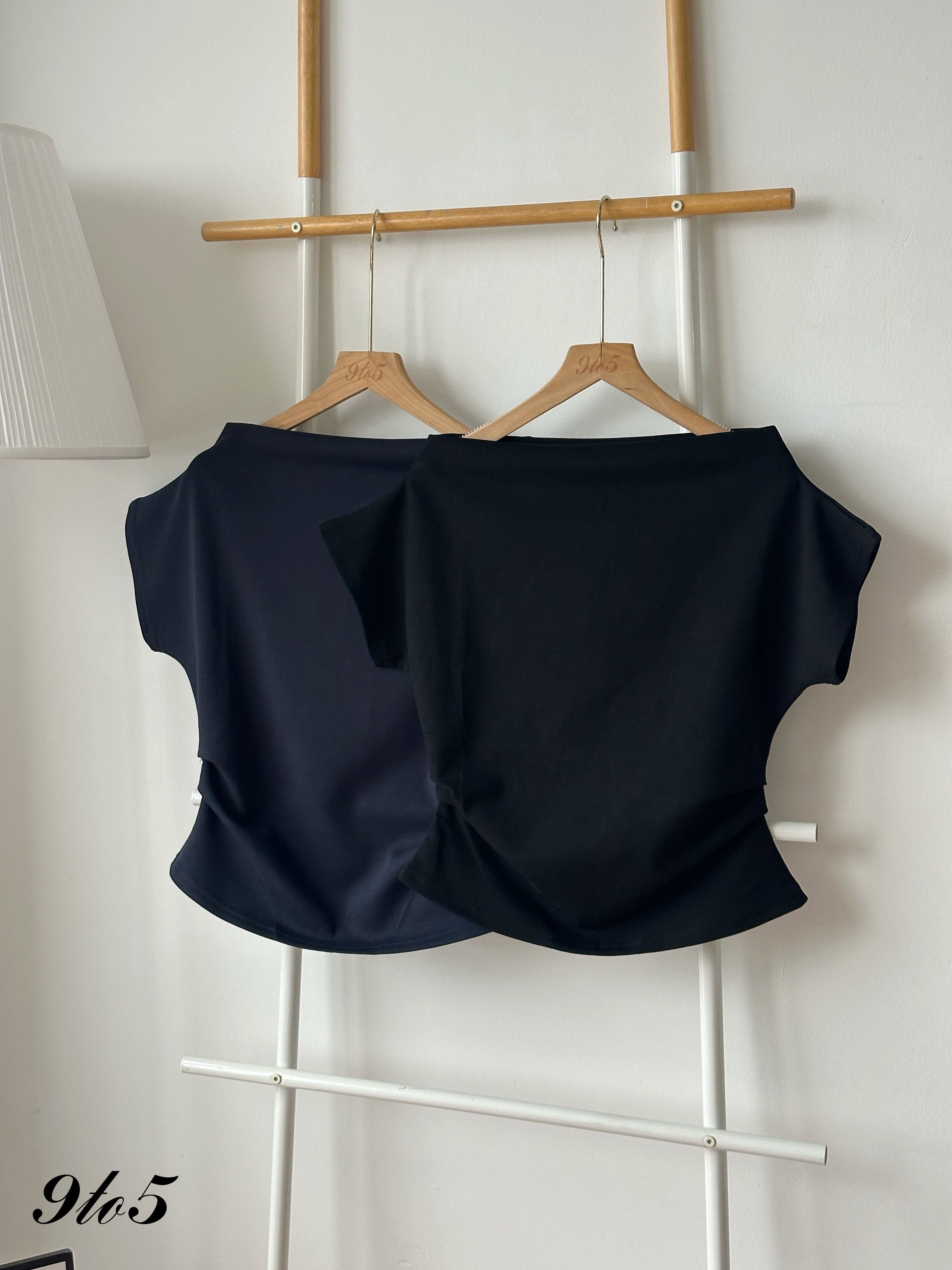 T4406 Boat Neck Ruched Top - 3 Colors 