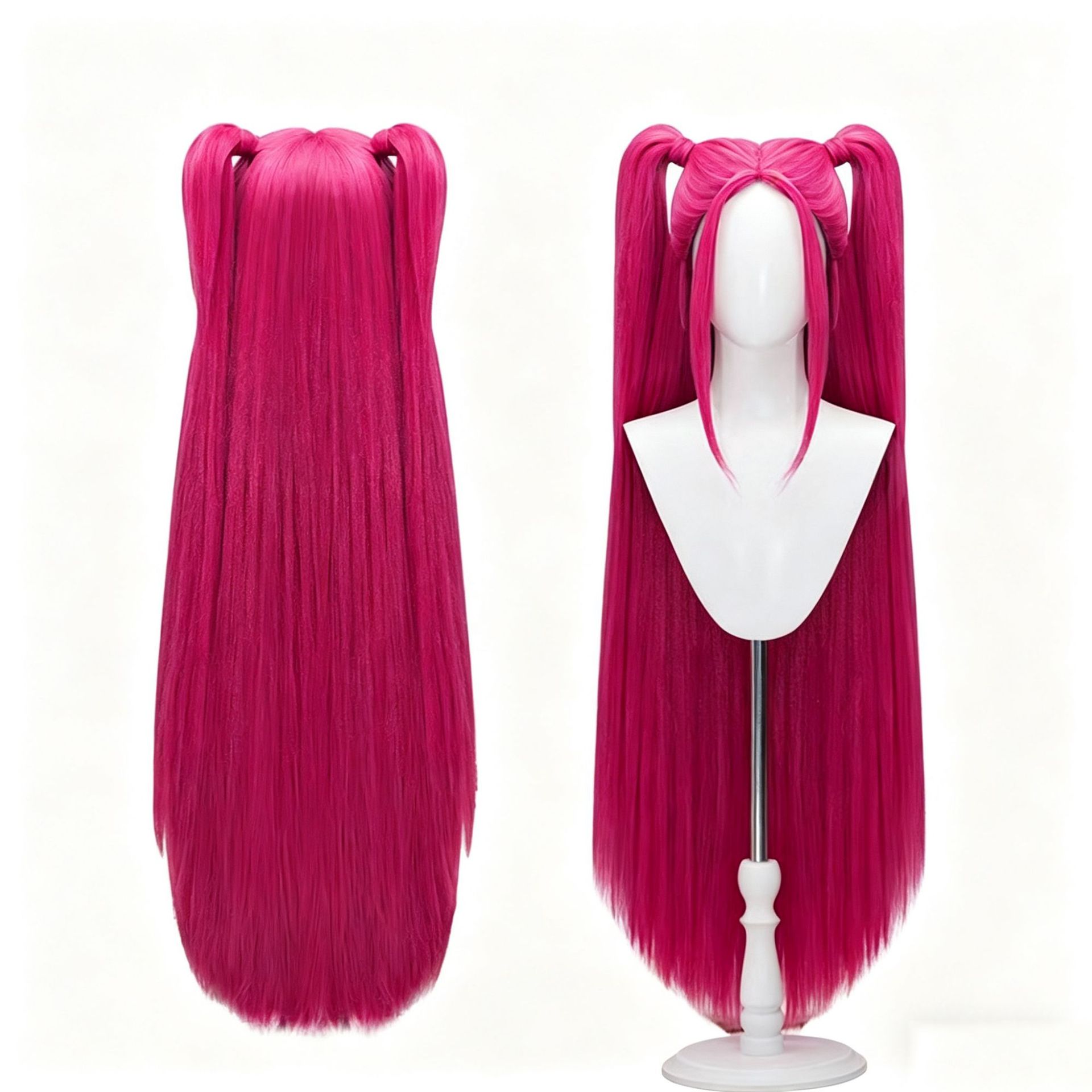 Mira 成人粉紅雙馬尾長直 Cosplay 假髮 Anime 角色扮演假髮 Kpop Demon Hunters Wig Lets Cosplay cos1157B
