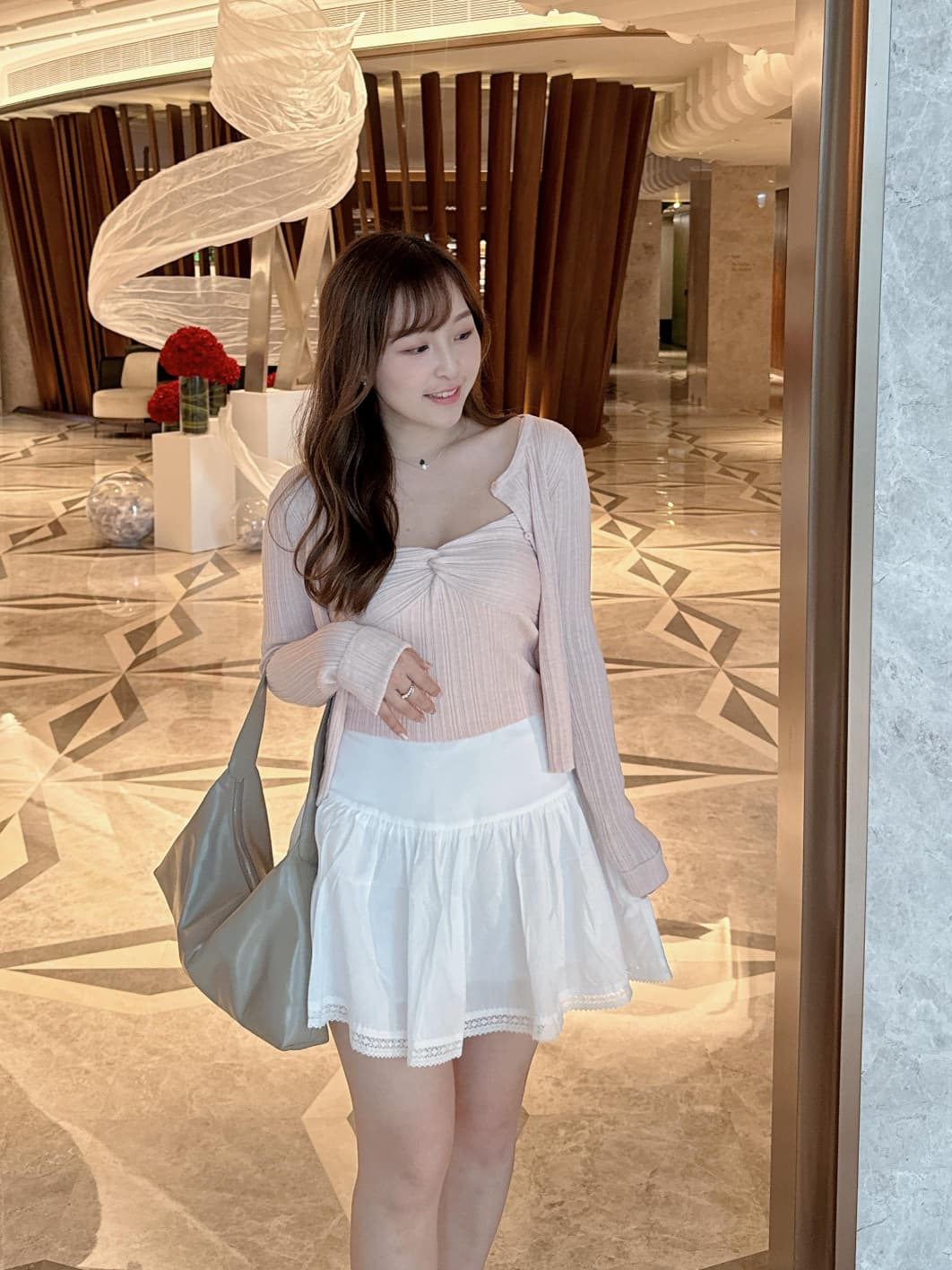 【初春甜美感】高腰喱士花邊短裙
