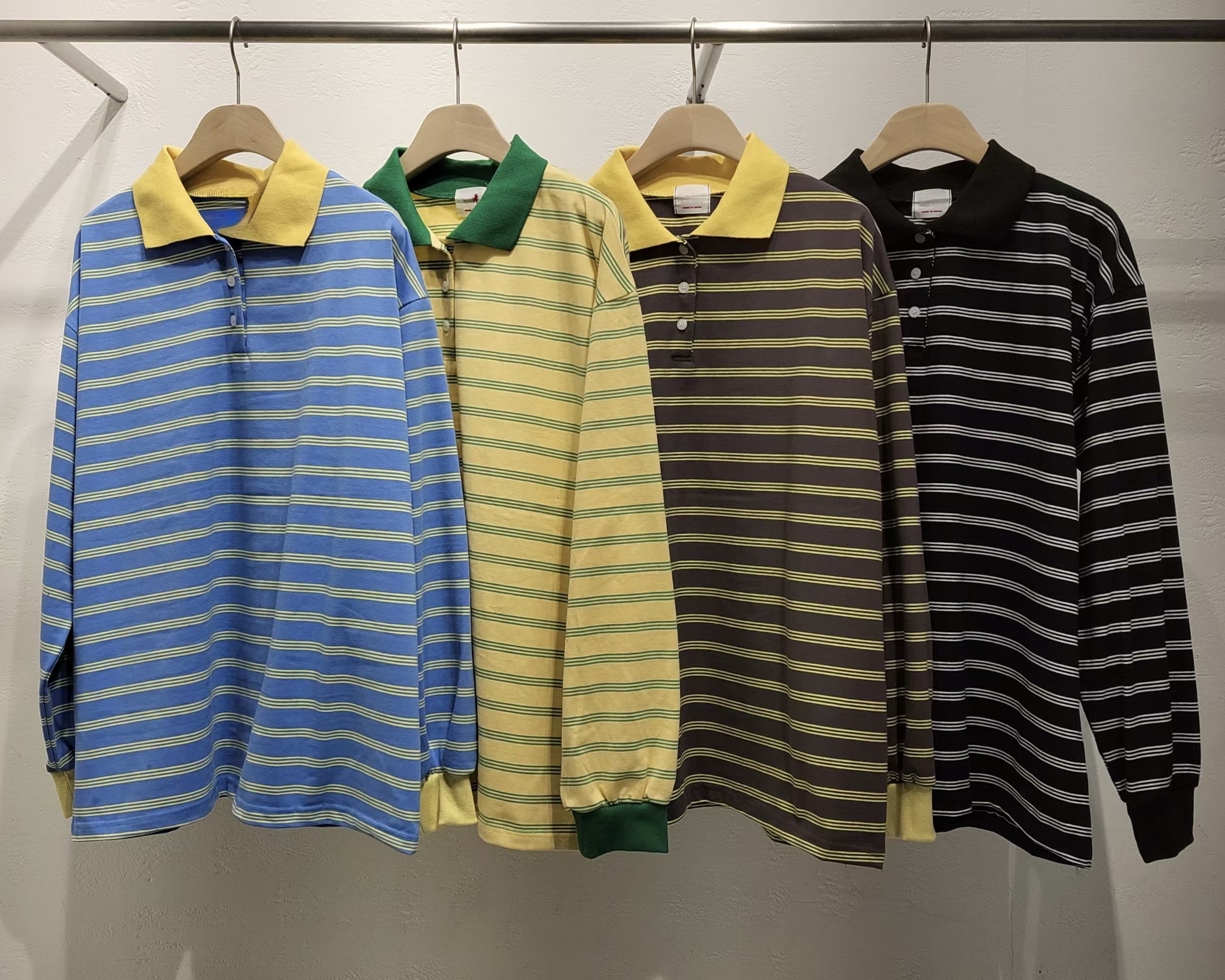 221549 撞色Polo長袖Tee