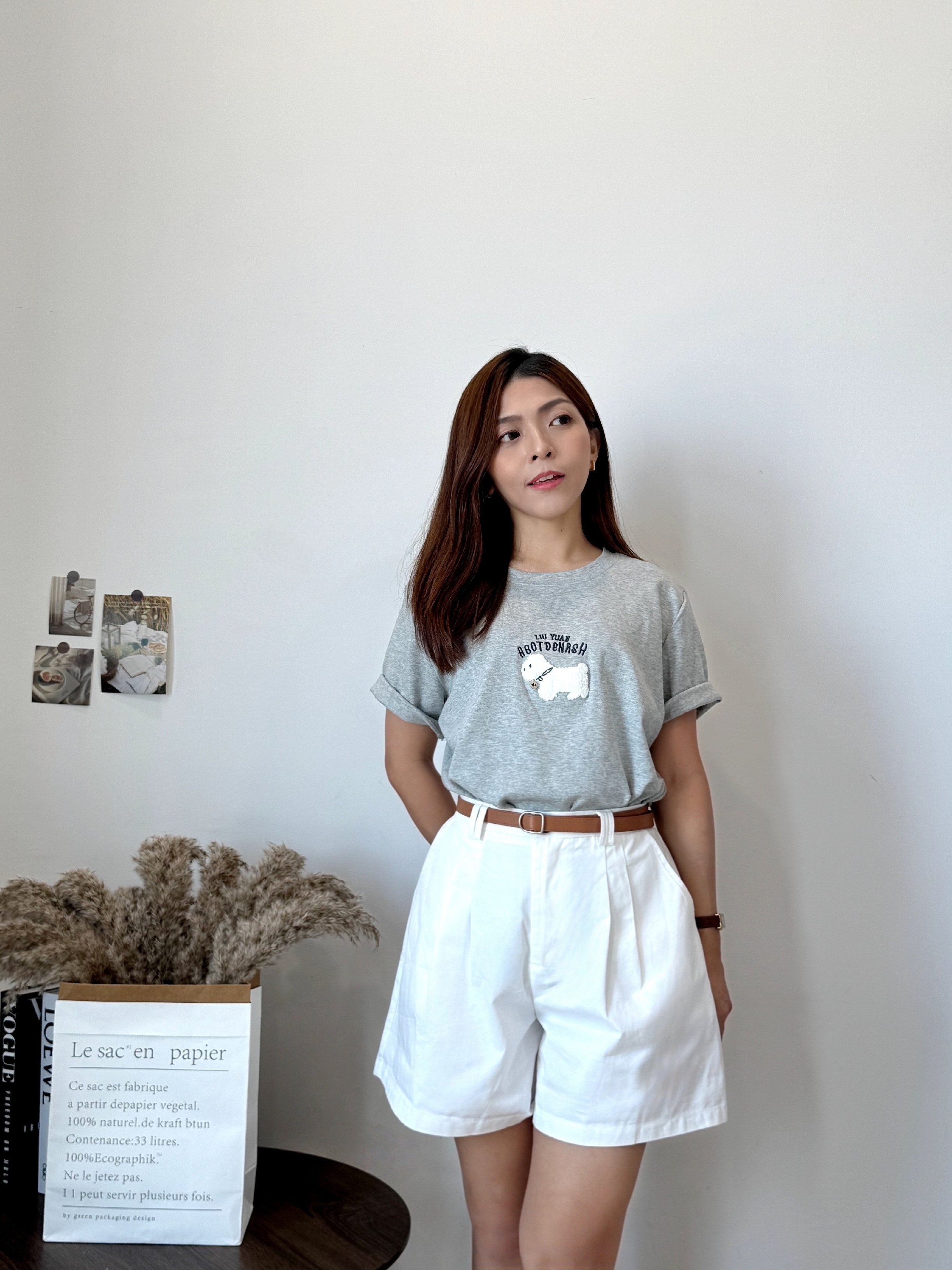 Fluffy Puppy Embroidery Casual Tee 韩系重工毛绒刺绣小奶狗短袖T恤 （ 3 Colours )