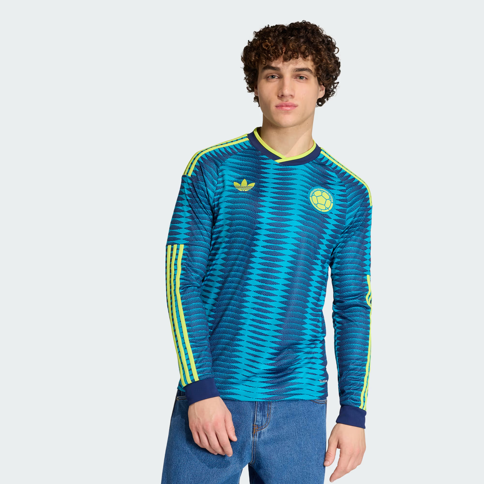 🌊兩大洋色彩交匯 Adidas Colombia 哥倫比亞 2025-26 作客長袖球迷版球衣 (可加印字章) JZ8804