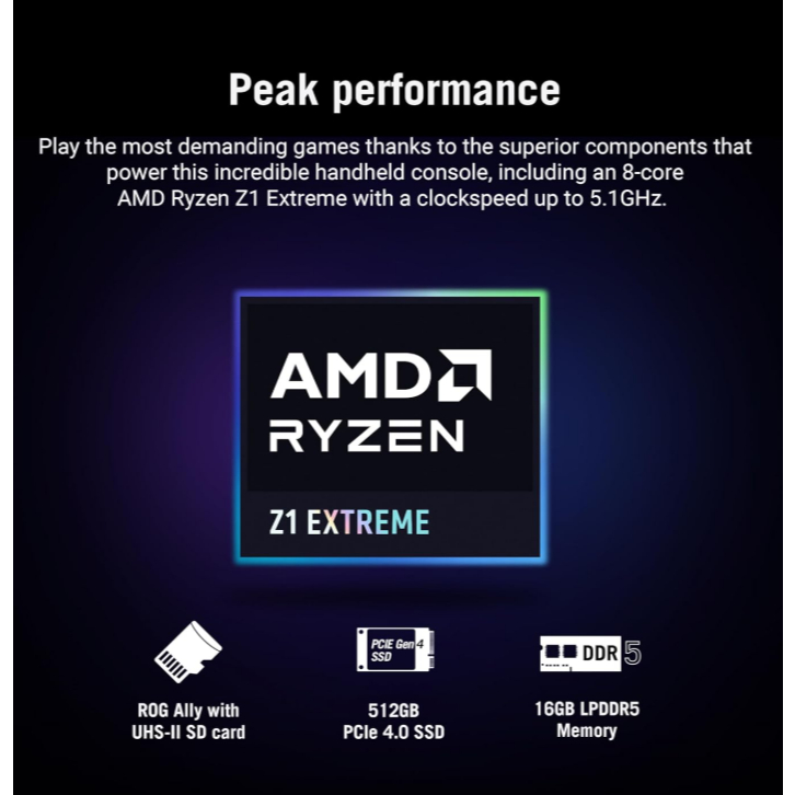 (🔥FLASH SALE🔥) Asus ROG Ally White 512GB Z1 Extreme Gaming Handheld Console (Brand New Full Set)
