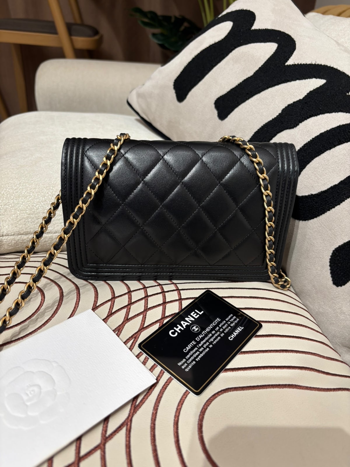 Chanel Boy Wallet On Chain woc 黑金100%Authentic, 92%New ✅26Card✅Dust bag