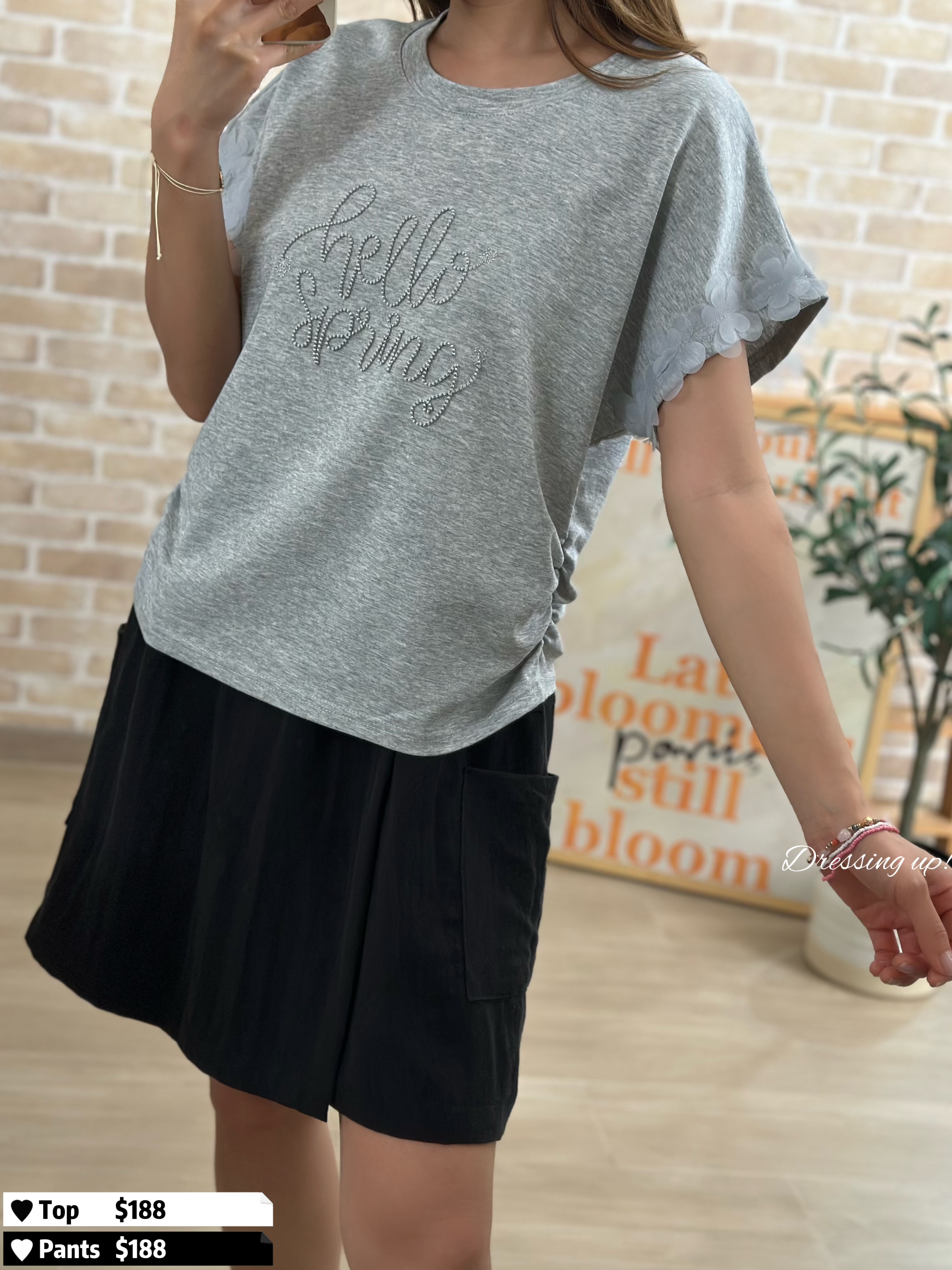  𝑯𝒆𝒍𝒍𝒐 𝑺𝒑𝒓𝒊𝒏𝒈｜花花手袖上衣