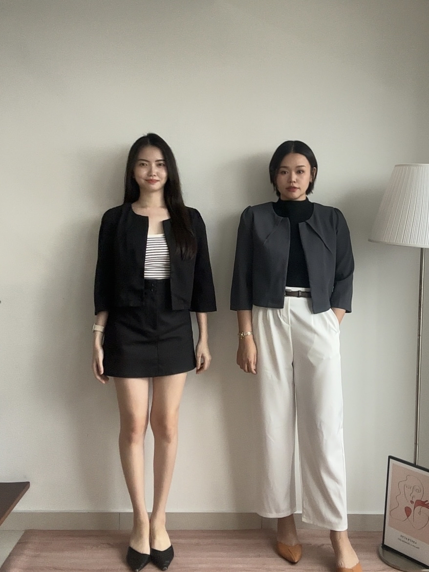 T4442 Half Sleeve Crop Blazer - 3 Colors 