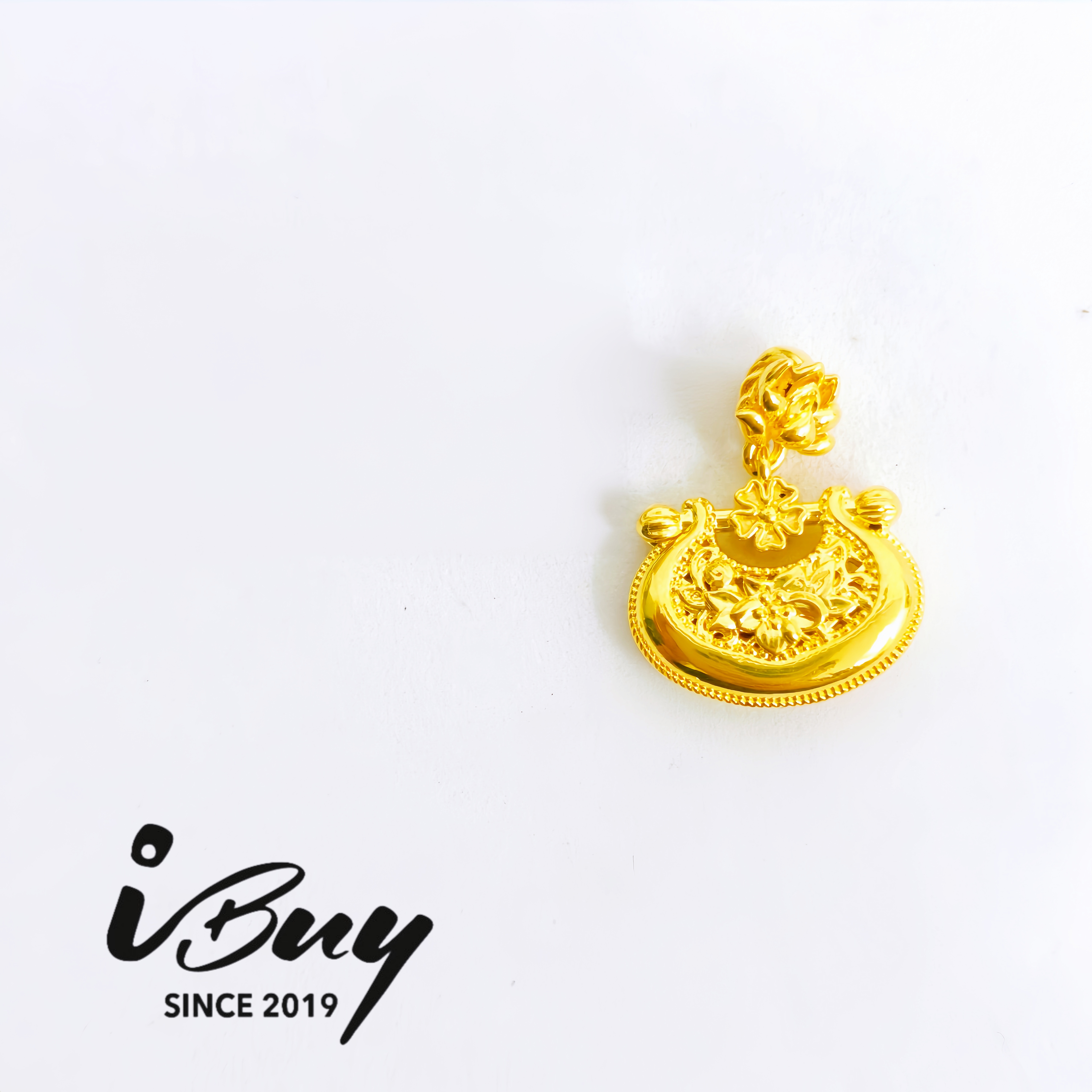 916 HARD GOLD CHERRY BLOSSOM INGOT LOCK  916 樱花元宝锁