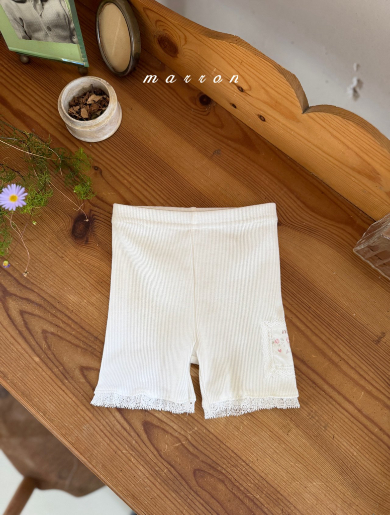 ☀️預訂 韓國直送☀️🇰🇷Marron四色標籤蕾絲花邊及膝打底褲