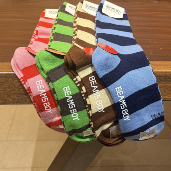 Beams Boy 日本製間條襪三隻裝 23-25cm