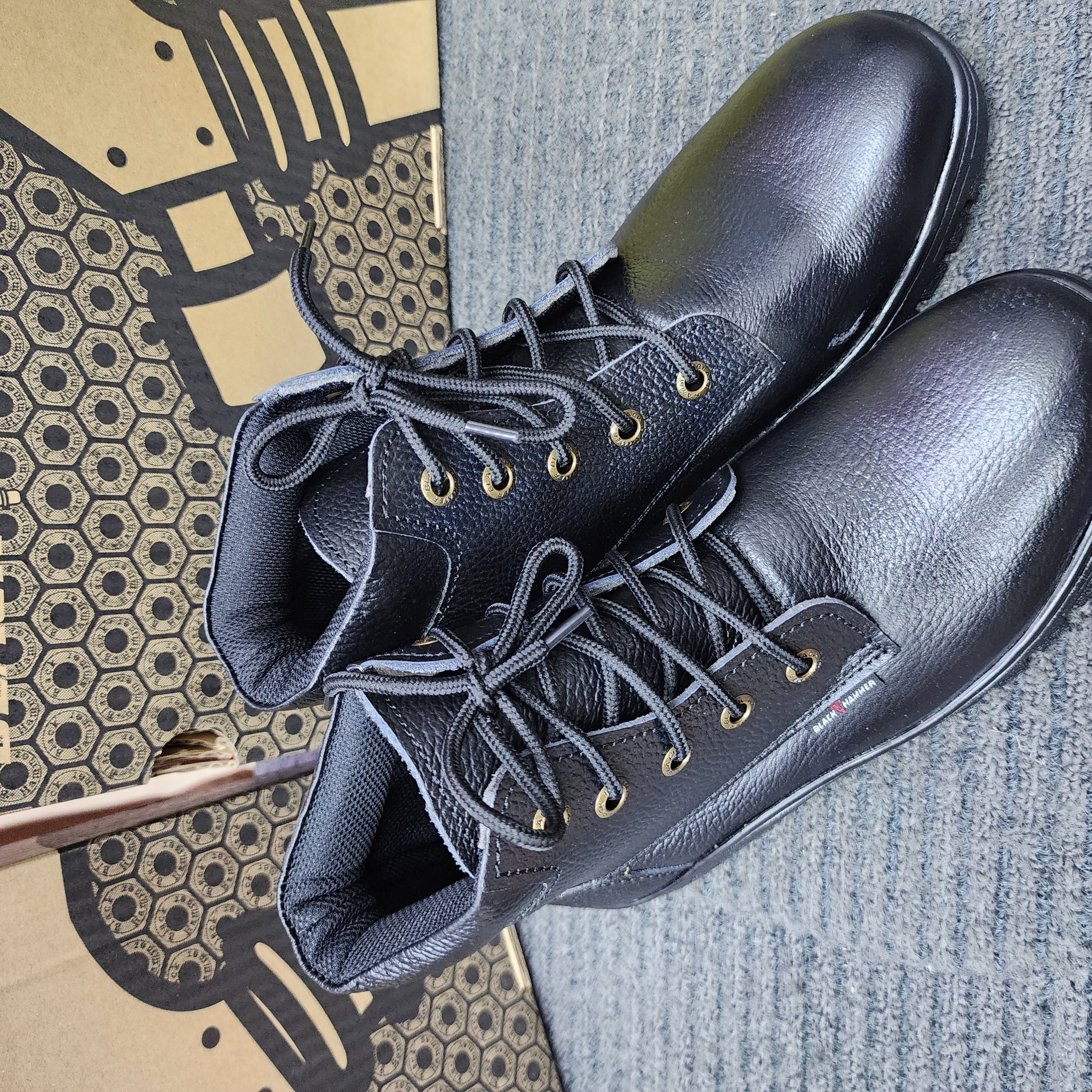 Black Hammer 2000 Series Mid cut Lace up Safety Shoes BH 2332 Kasut Keselamatan