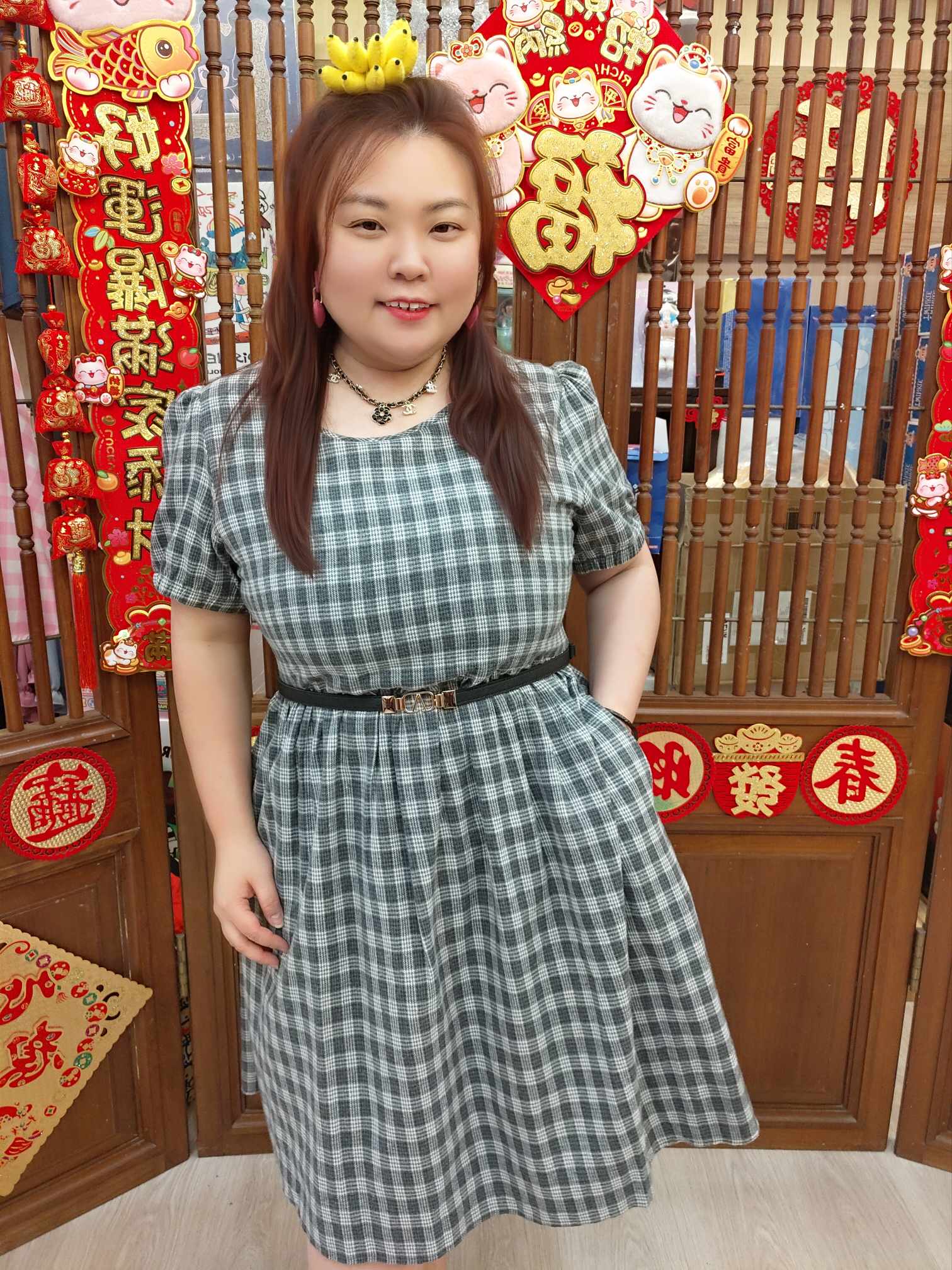 OTE11 BE#06-502444 田园风格子连衣裙