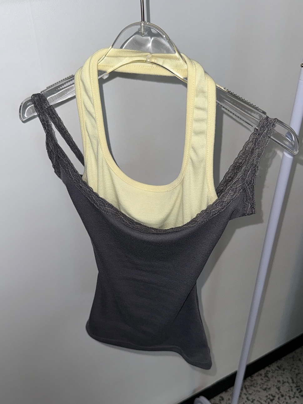 Lace-Trim Halter Layered Tank Top