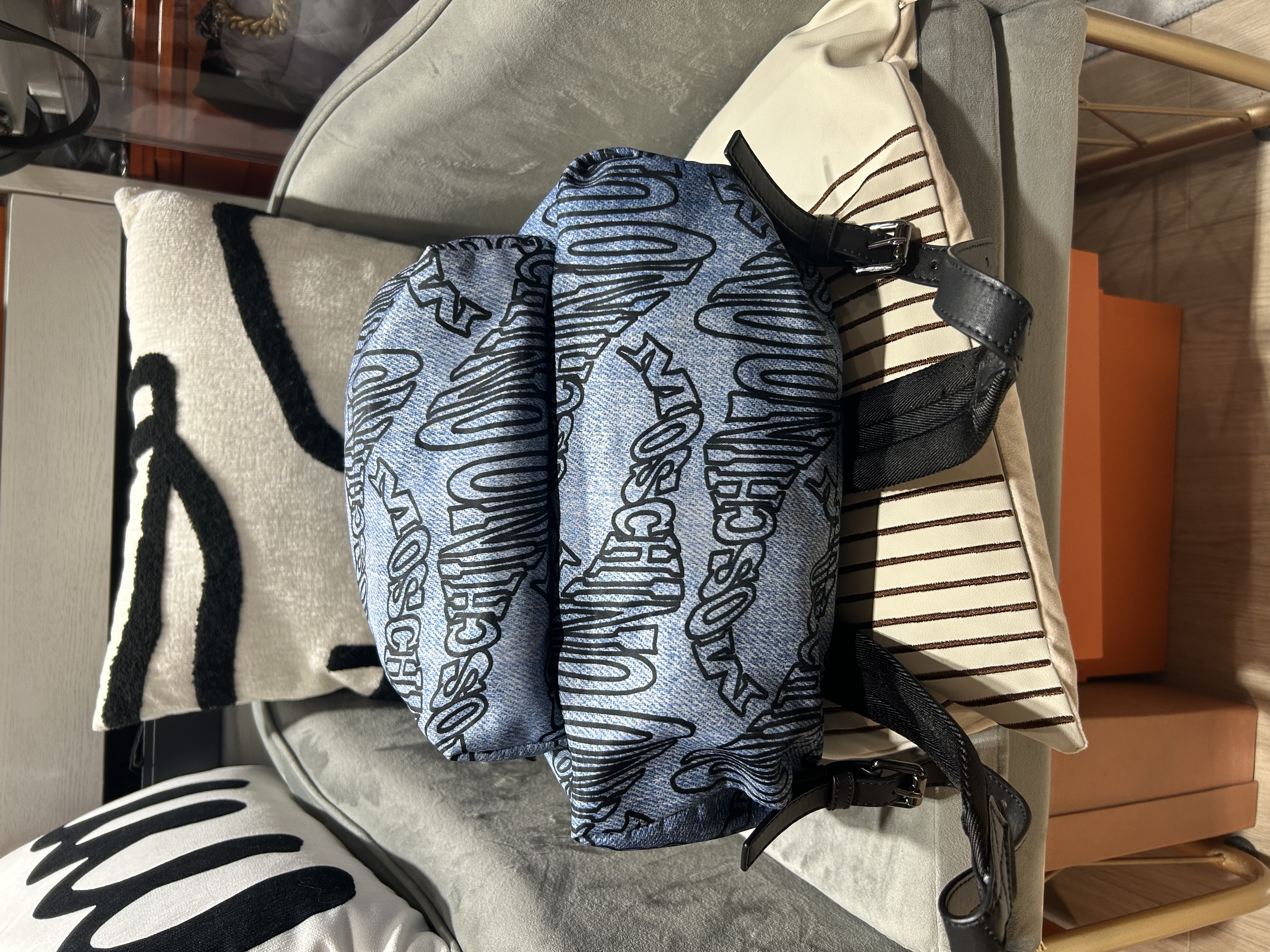 Moschino Nylon Backpack 牛仔藍 100%Authentic, 99%New