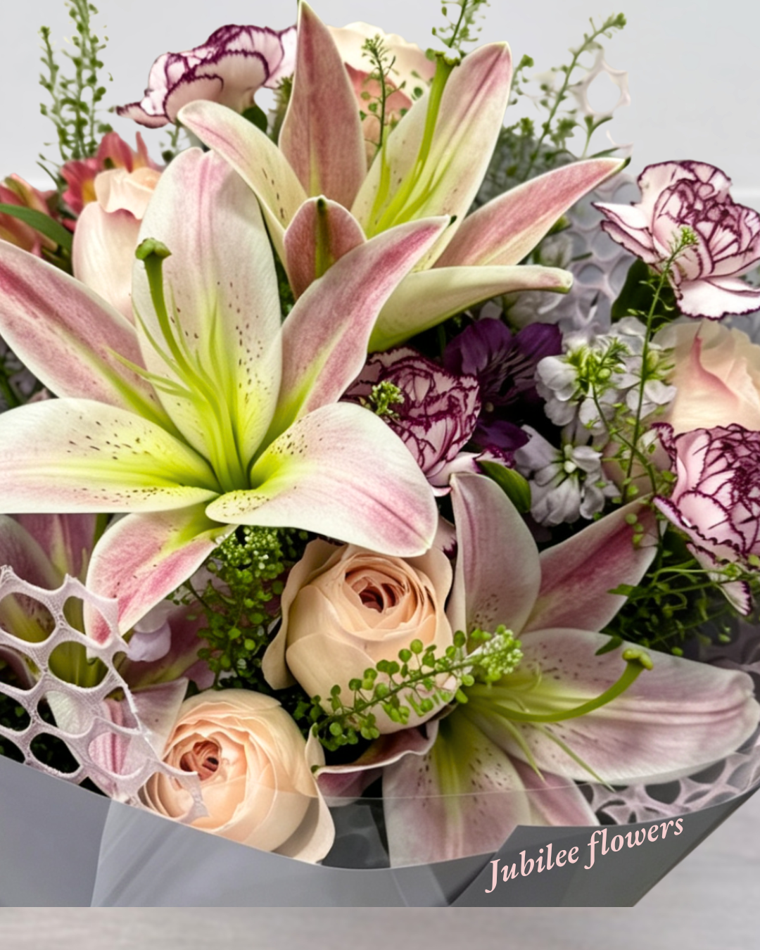 粉百合 玫瑰 花束