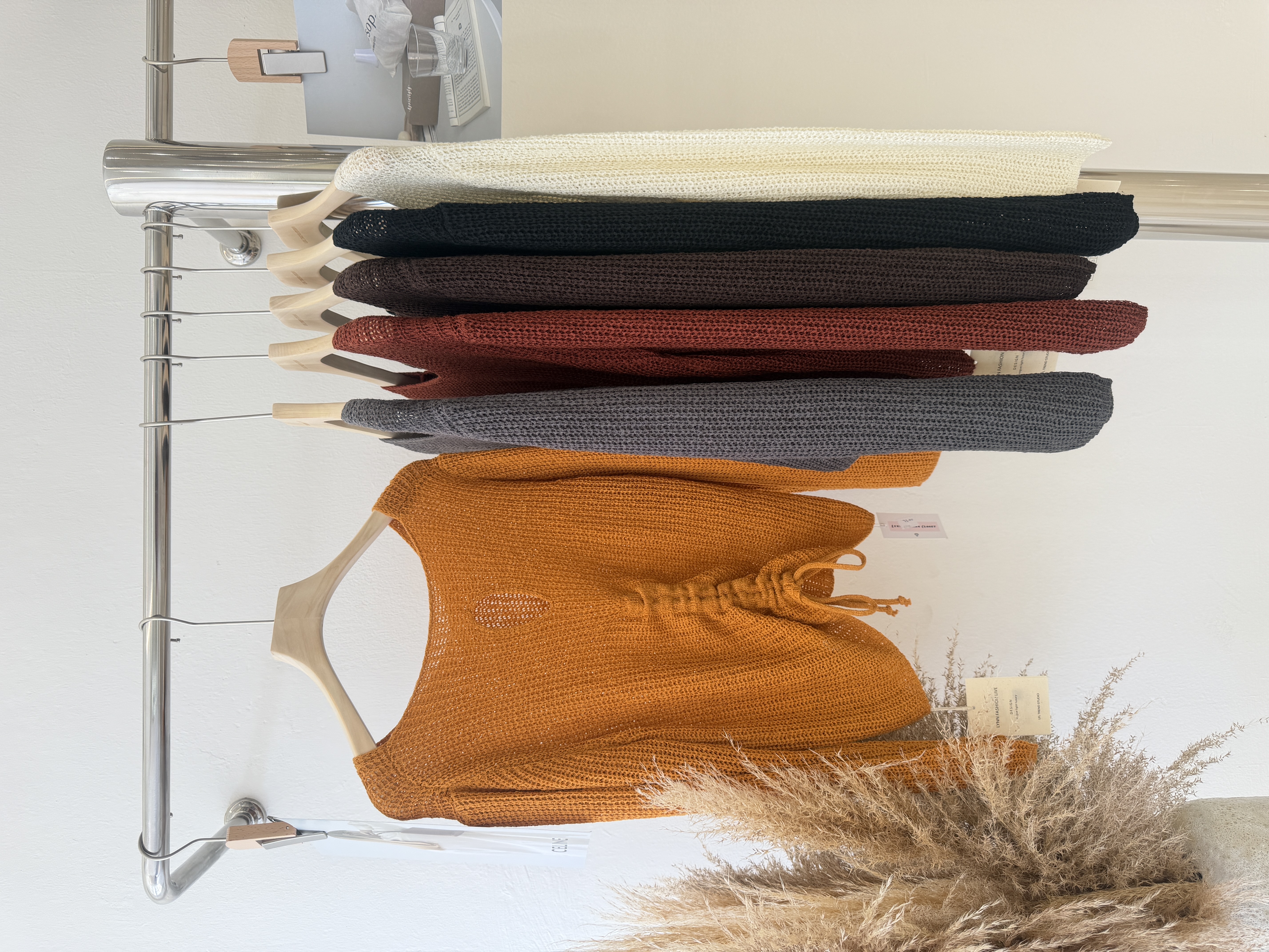 6738 爆款个性抽绳针织上衣