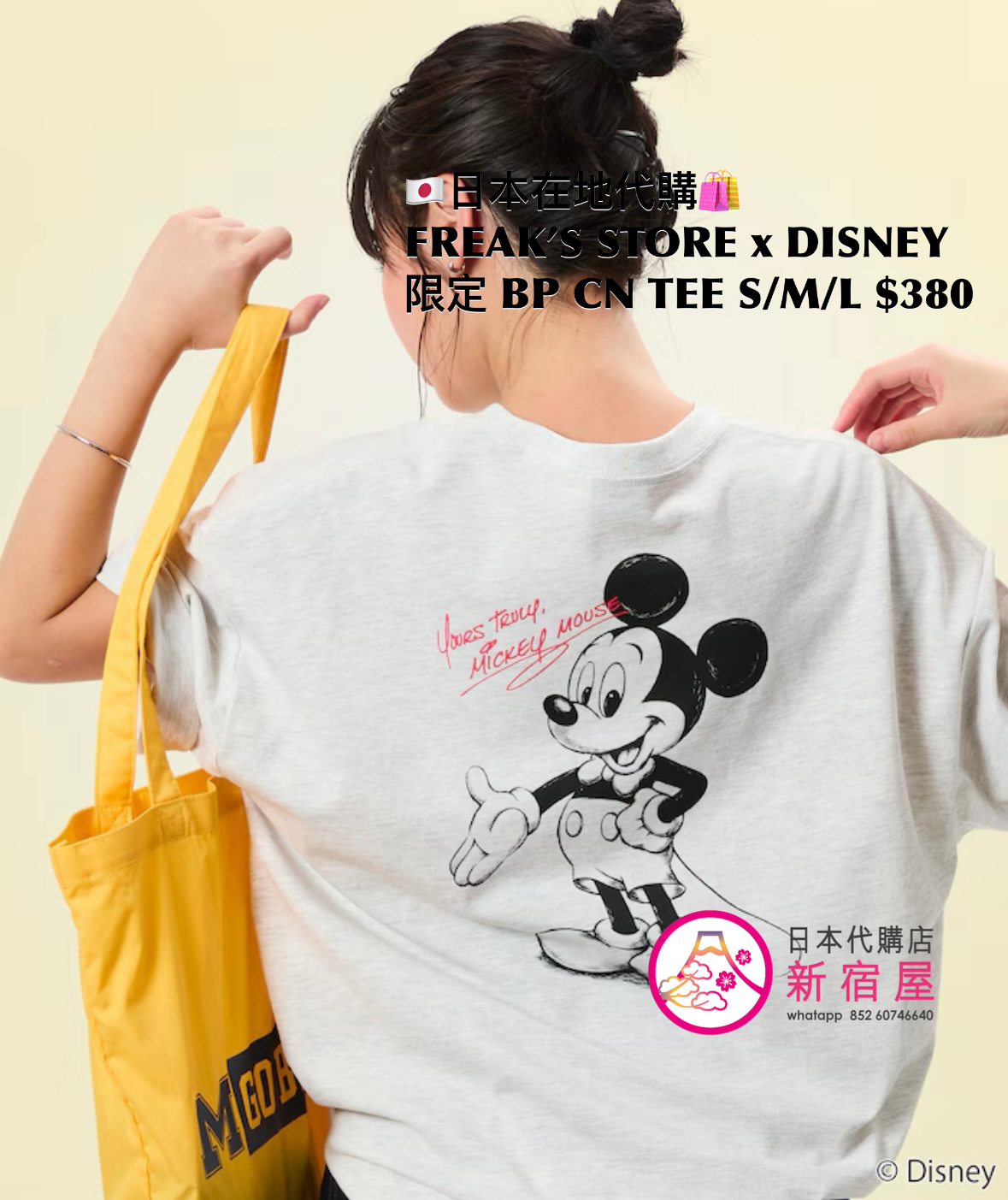 FREAK’S STORE x DISNEY 別注 BACK PRINT CREW NECK T-SHIRT