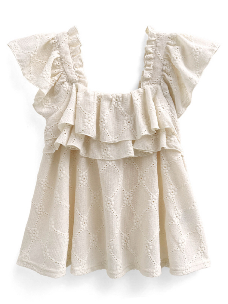 菱紋鈎花娃娃上衣(JP)[米杏色]363648