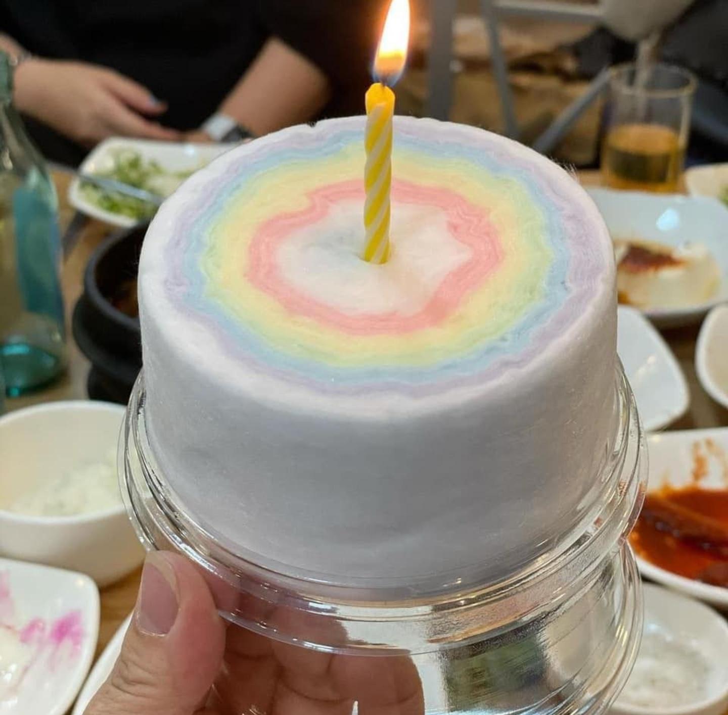 🌈韓國彩虹棉花糖生日蛋糕
