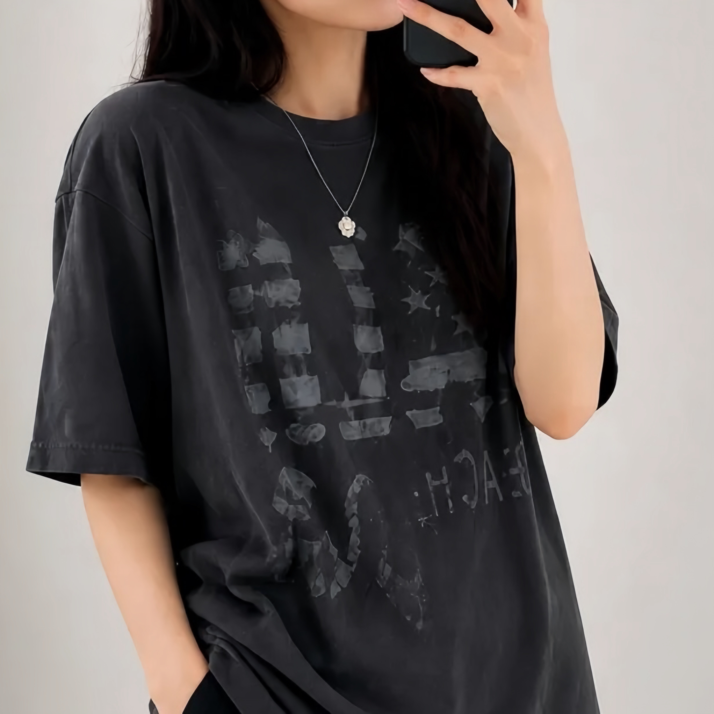 Vintage Wash Graphic Oversized Tee⁠