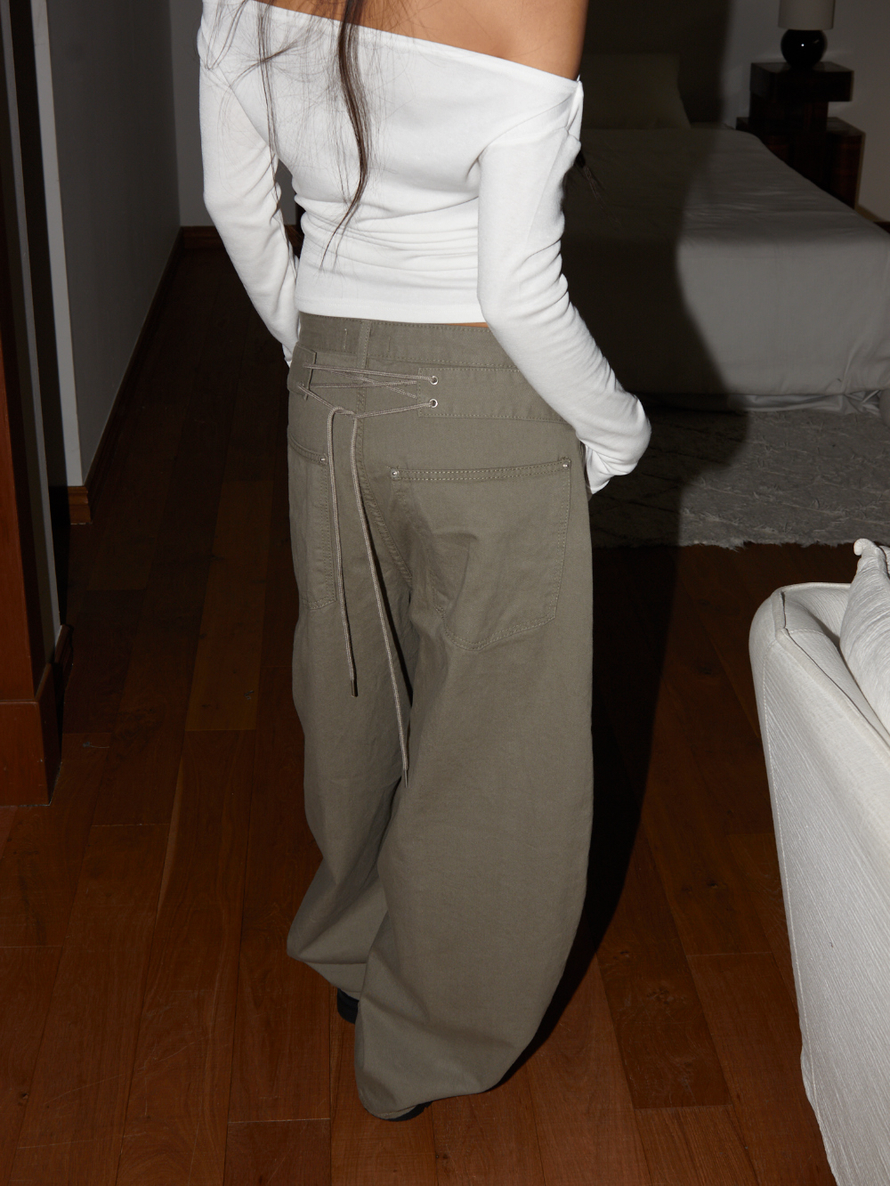 Back Lace-up Balloon Pants