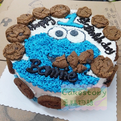 D62. 芝麻街COOKIE MONSTER蛋糕 (急單蛋糕 立體蛋糕）