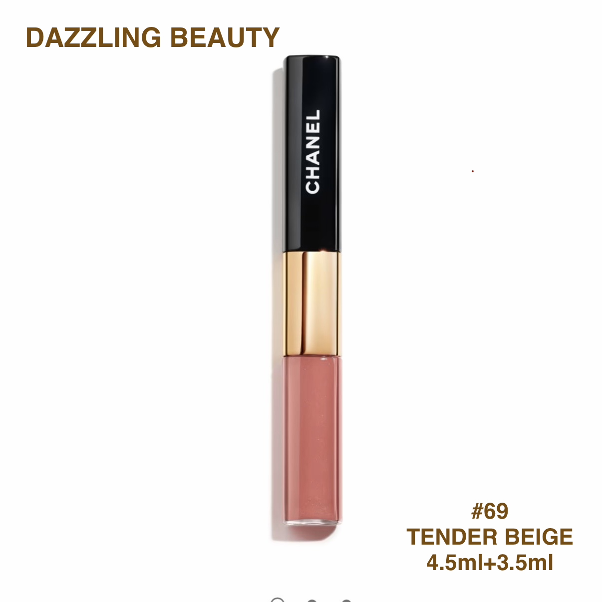 CHANEL LE ROUGE DUO ULTRA TENUE 極致持久亮色兩用唇彩 #69 TENDER BEIGE 白桃烏龍奶茶色 4.5ml+3.5ml