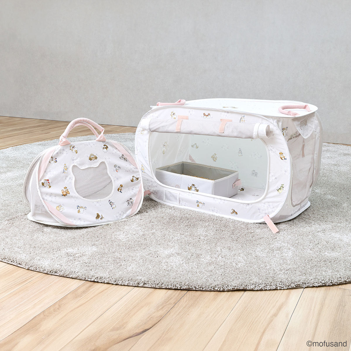 🎀【預訂】mofusand x 貓壱便攜式籠子和貓砂盆套裝