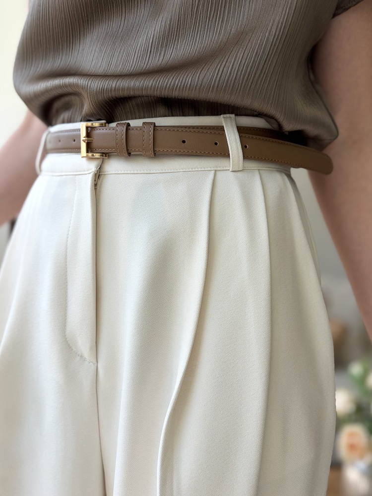 Timeless Pleated Flow Pants (Ivory)
