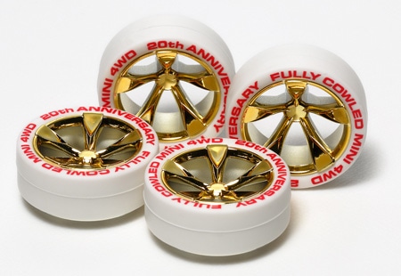 Fully Cowled Mini 4WD 20th Anniversary White Tire & Gold Plating Wheel