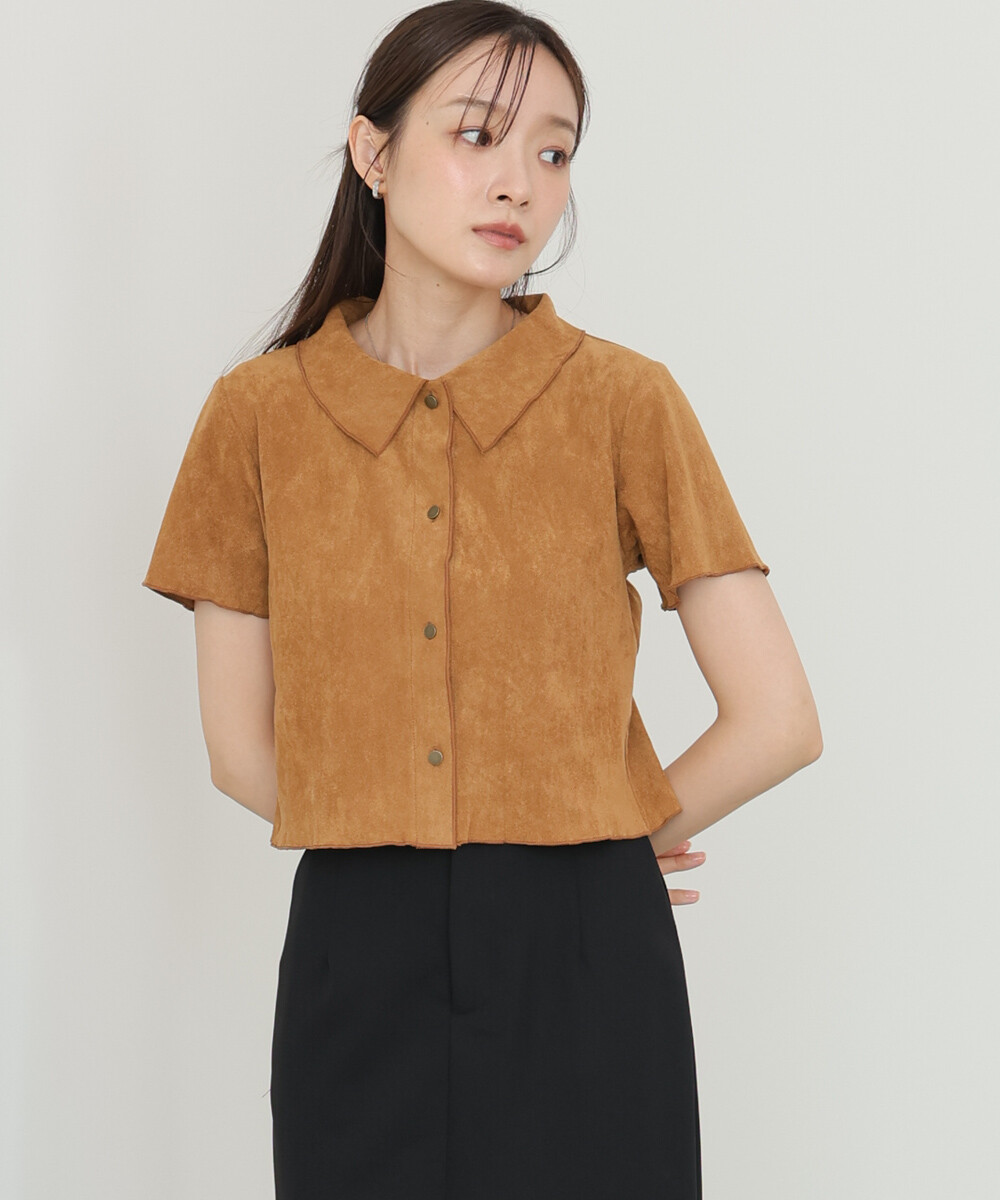 輕薄麂皮短袖襯衫【JT024】