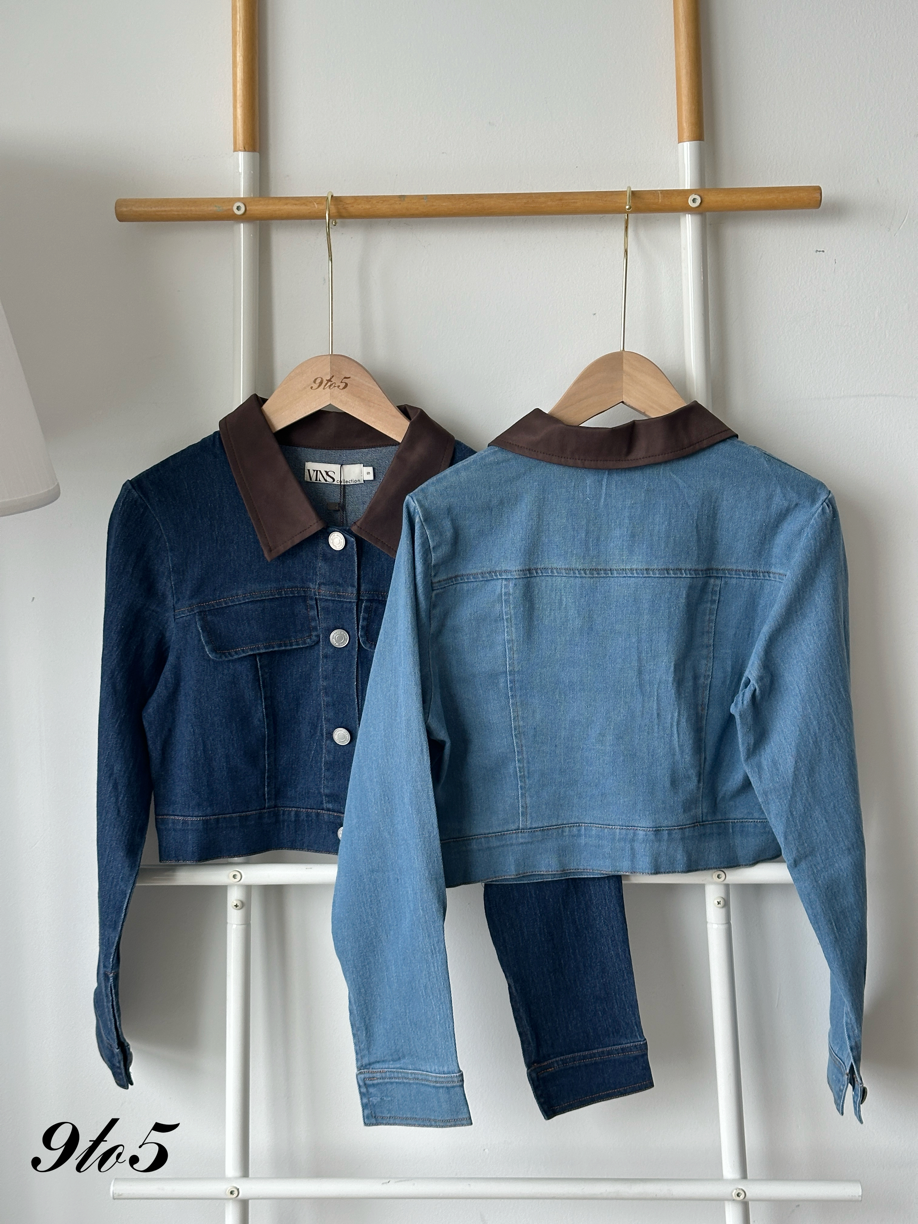 T4218 Brown Collar Denim Jacket - 3 Colors 