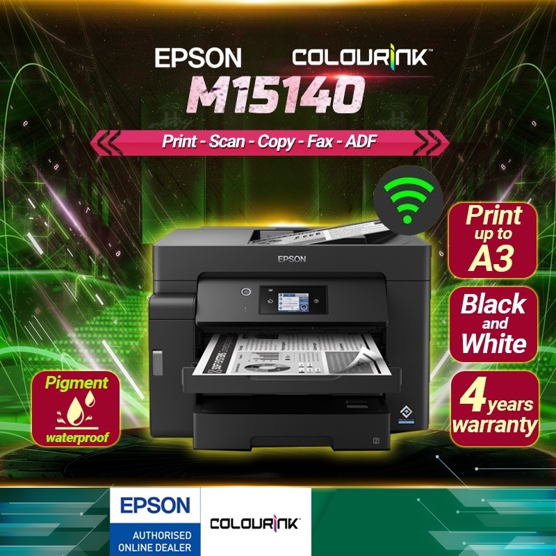 Epson EcoTank M15140 L15150 A3 Duplex All-in-One Refill Colour Pigment Ink Tank WiFi Printer ADF Scanner J3930DW T4500DW