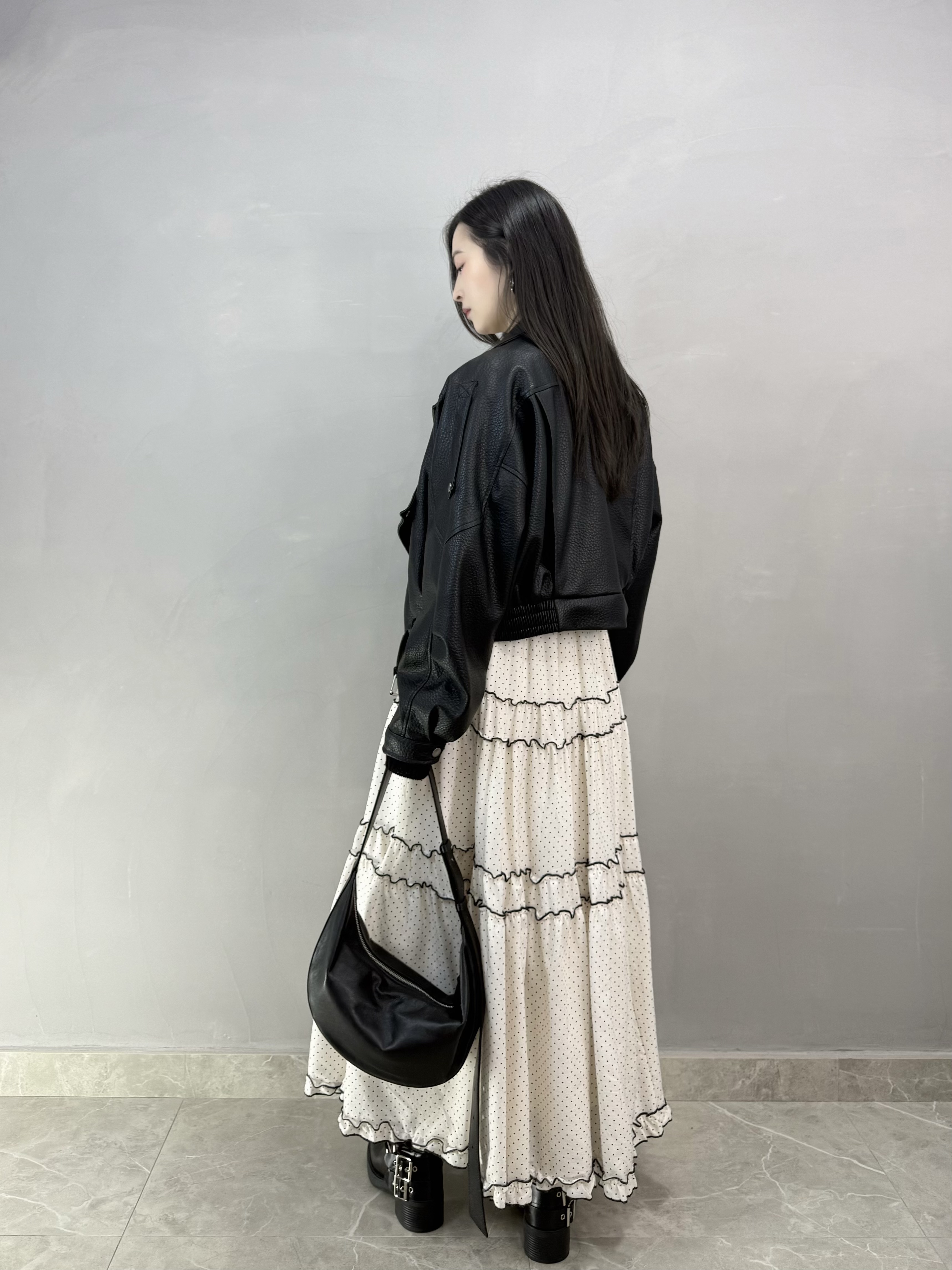 F85 荔枝仿皮短褸