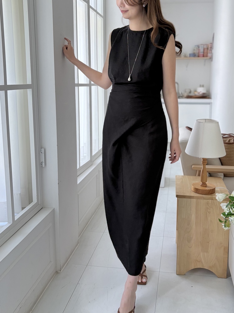 Effortless Wrap Dress (Black)