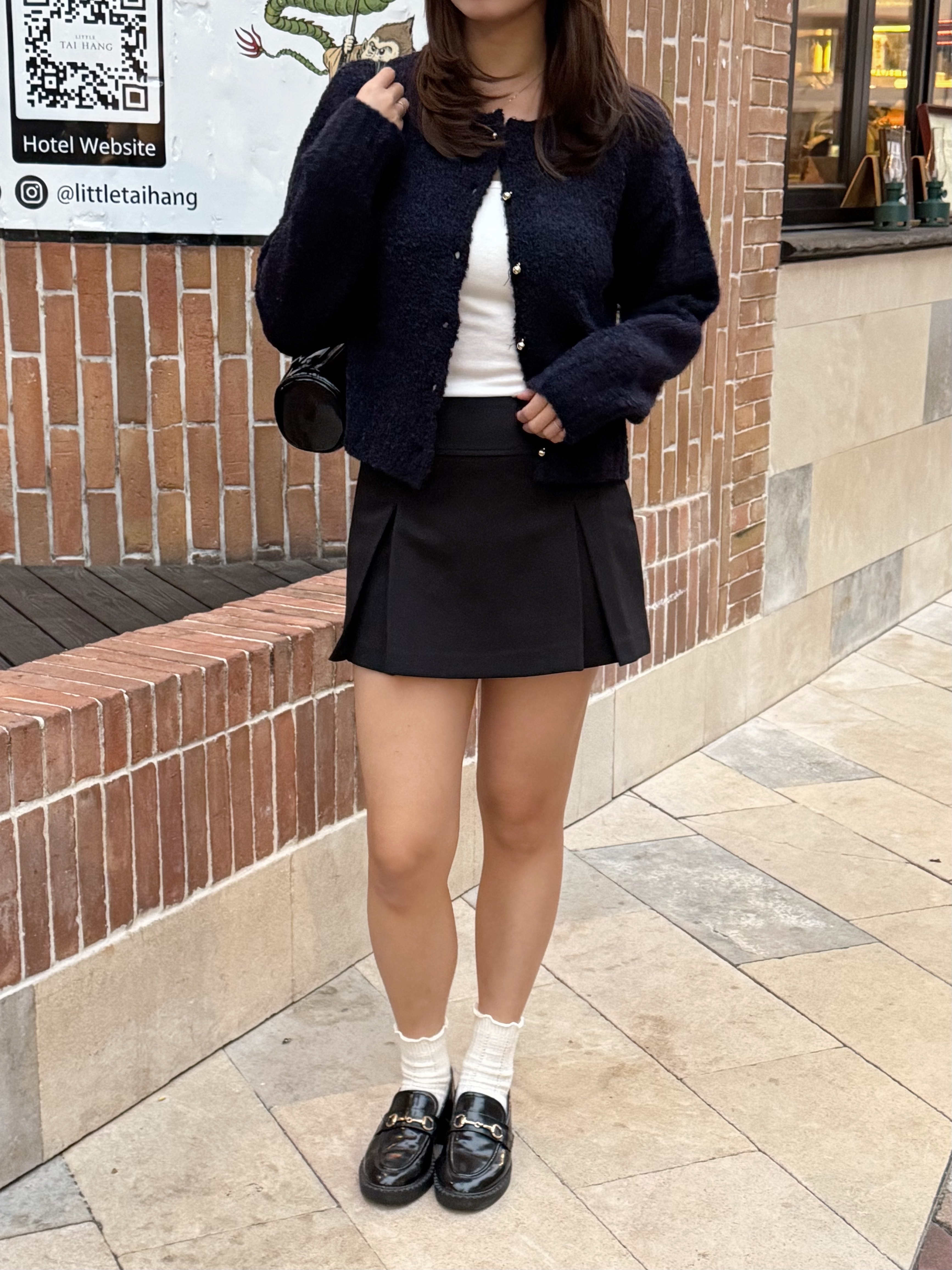 歐美感壓摺短裙(兩色入/兩個尺碼)