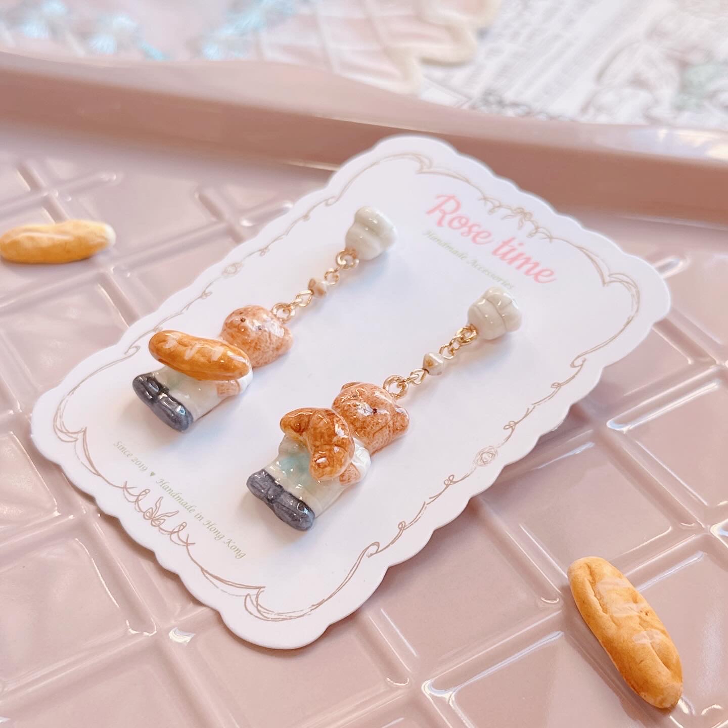 Rose time 3月7-9日 精選半價🩷 手繪烘焙店熊熊麵包師傅耳環🩷 七周年精選半價